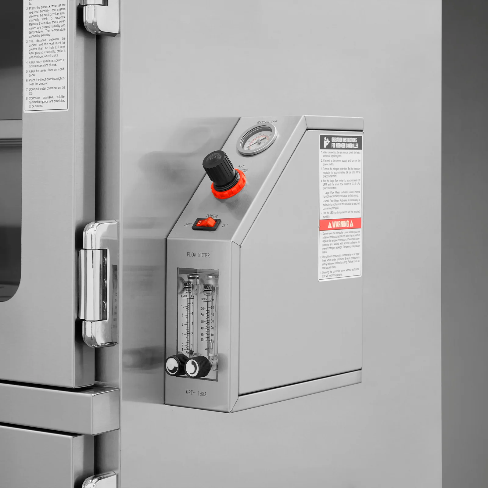 1-60% RH Nitrogen Dry Cabinet 1430L Desiccator Cabinet Low Humidity Storage, 304 Stainless Steel, NC1430BSS-6 - Image 5