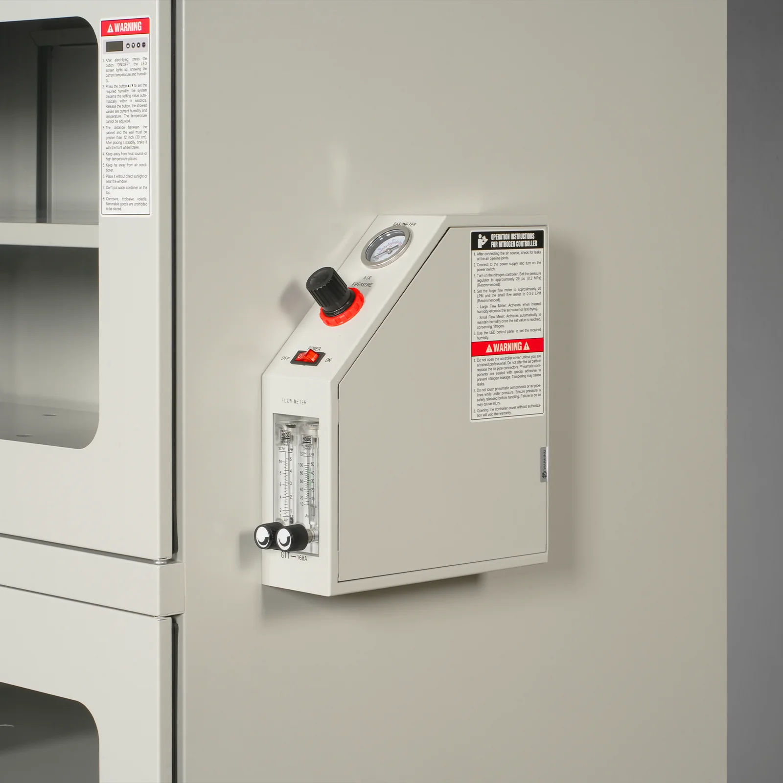 1-60% RH Nitrogen Dry Cabinet 1430L ESD Desiccator Cabinet Low Humidity Storage,  White,  NC1430BW-6 - Image 7