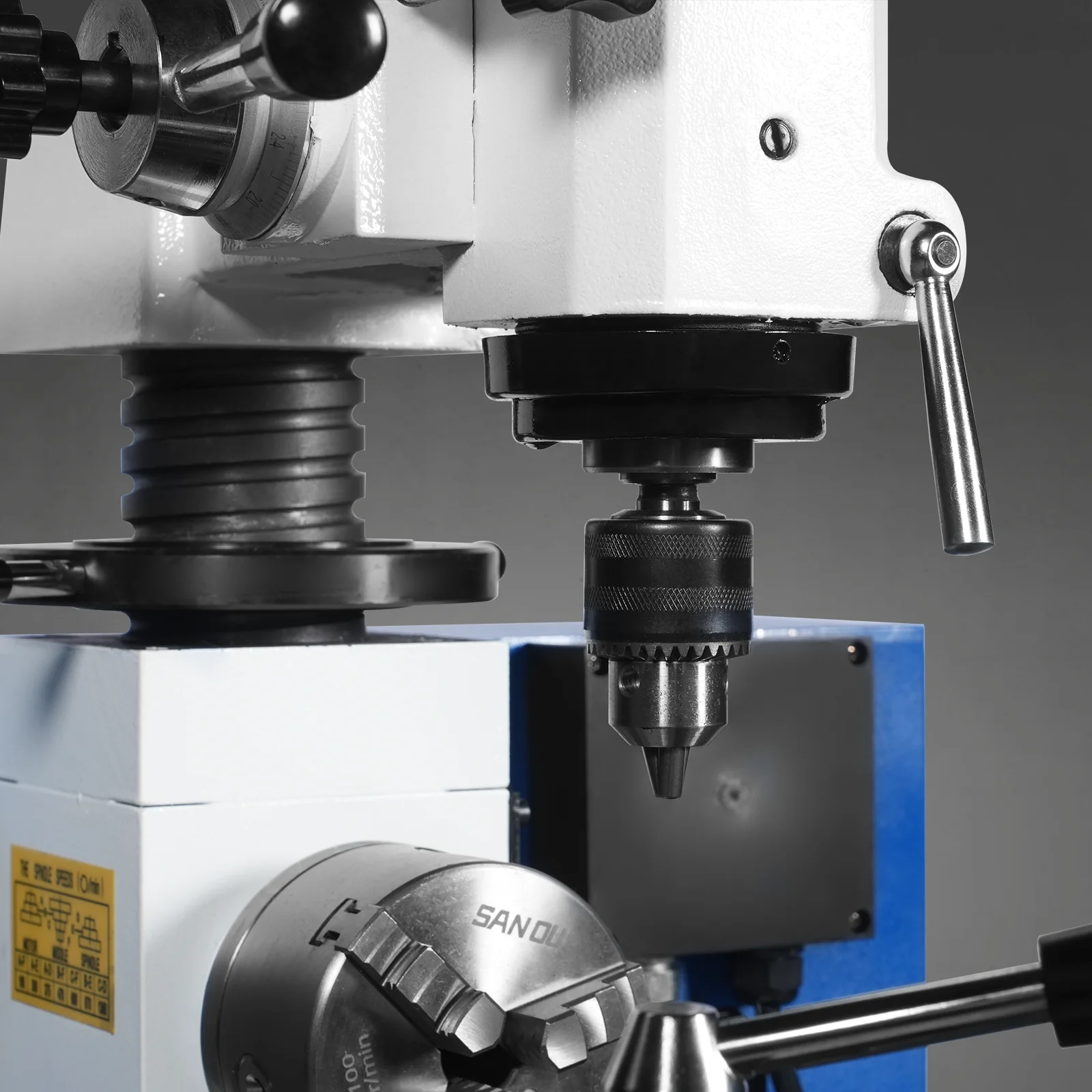 1 HP 16''x16'' Multi-Function Metal Lathe Milling Machine Head for Metalworking Combo Lathe, Drilling, and Milling Operations with Powerful Motor, Perfect for DIY, Workshops, and Professional Combination Metalworking Projects without Stand CLM1620 - Image 12
