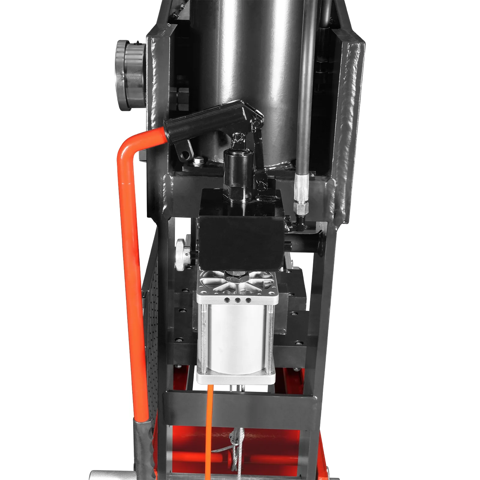 100 Ton H-Frame Air/Hydraulic Shop Press with Hand Winch, Fully Welded Steel Frame, Safety Guard, Foot Pedal Control, HSP100 - Image 15