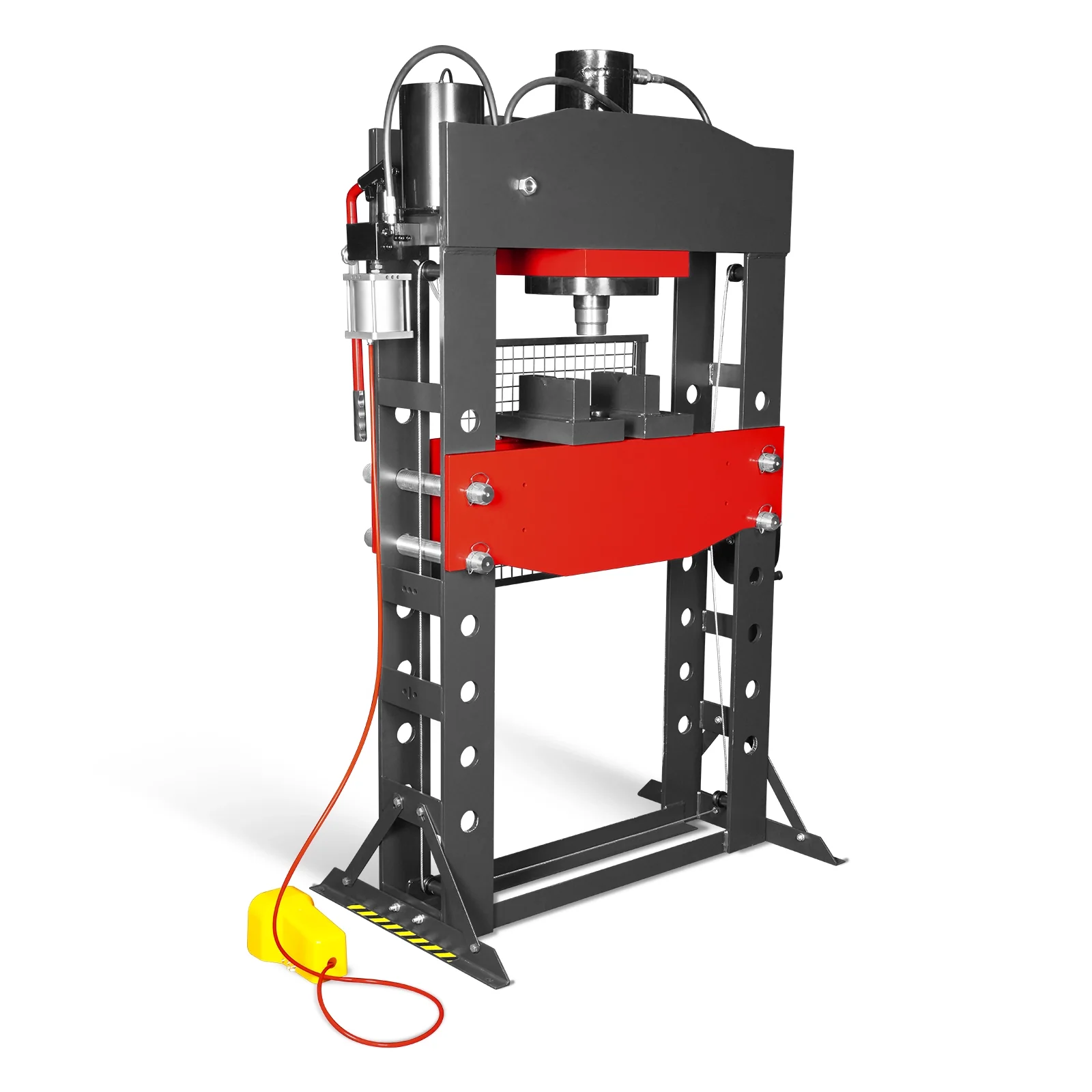 100 Ton H-Frame Air/Hydraulic Shop Press with Hand Winch, Fully Welded Steel Frame, Safety Guard, Foot Pedal Control, HSP100 - Image 22