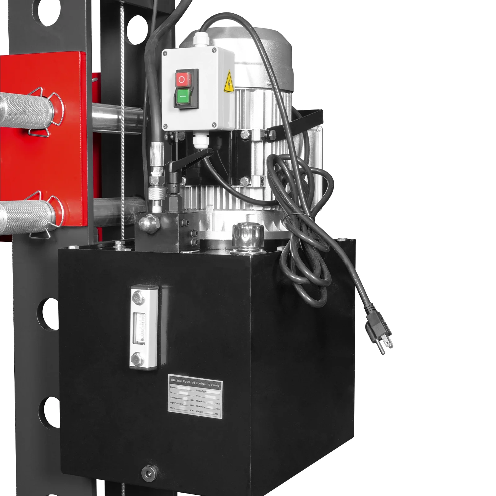 100 Ton H-Frame Electric Hydraulic Shop Press with Hand Winch, 110V Motor, Fully Welded Steel Frame, Safety Guard, Foot Pedal Control, HSP100E - Image 15