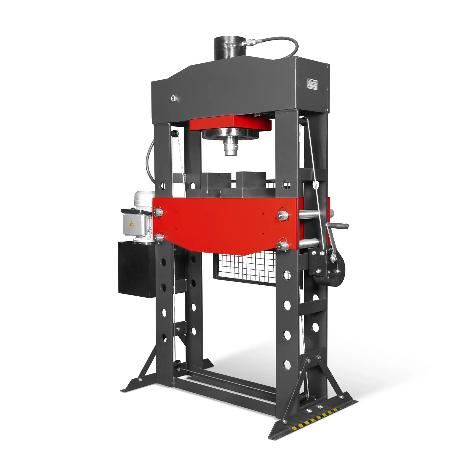 100 Ton H-Frame Electric Hydraulic Shop Press with Hand Winch, 110V Motor, Fully Welded Steel Frame, Safety Guard, Foot Pedal Control, HSP100E - Image 19