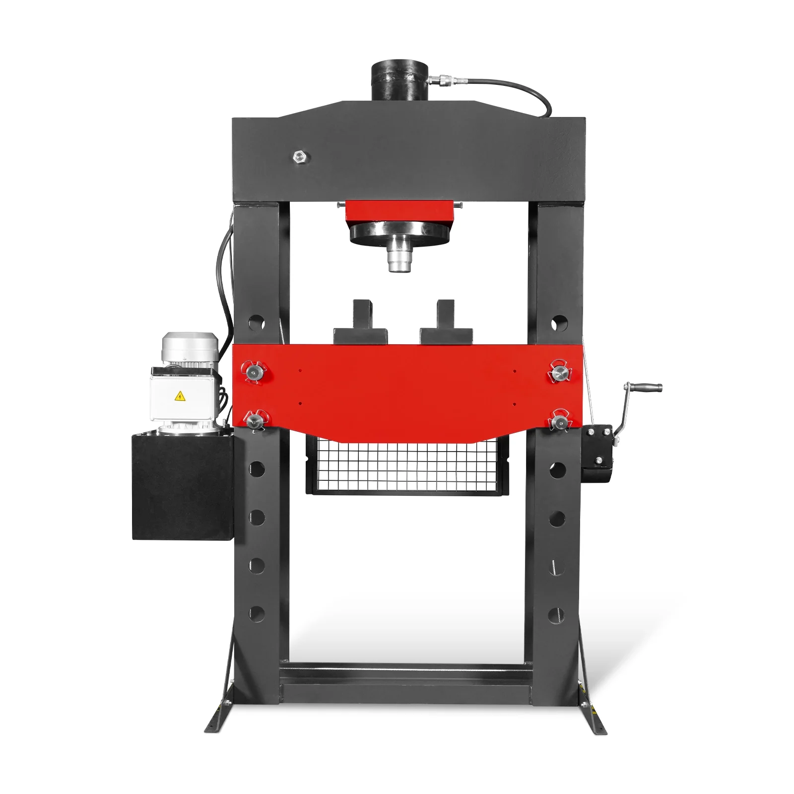 100 Ton H-Frame Electric Hydraulic Shop Press with Hand Winch, 110V Motor, Fully Welded Steel Frame, Safety Guard, Foot Pedal Control, HSP100E - Image 20