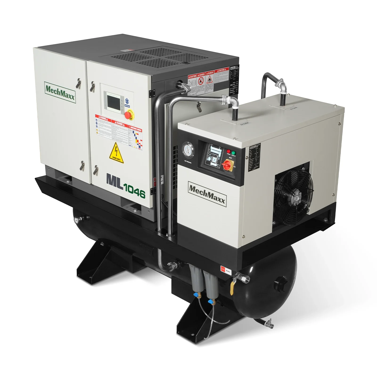 10HP Combined Rotary Screw Air Compressor with Dryer & 66-Gal ASME Tank | 32 CFM, 116 PSI, 460V 3-Phase - Industrial Grade - Image 4
