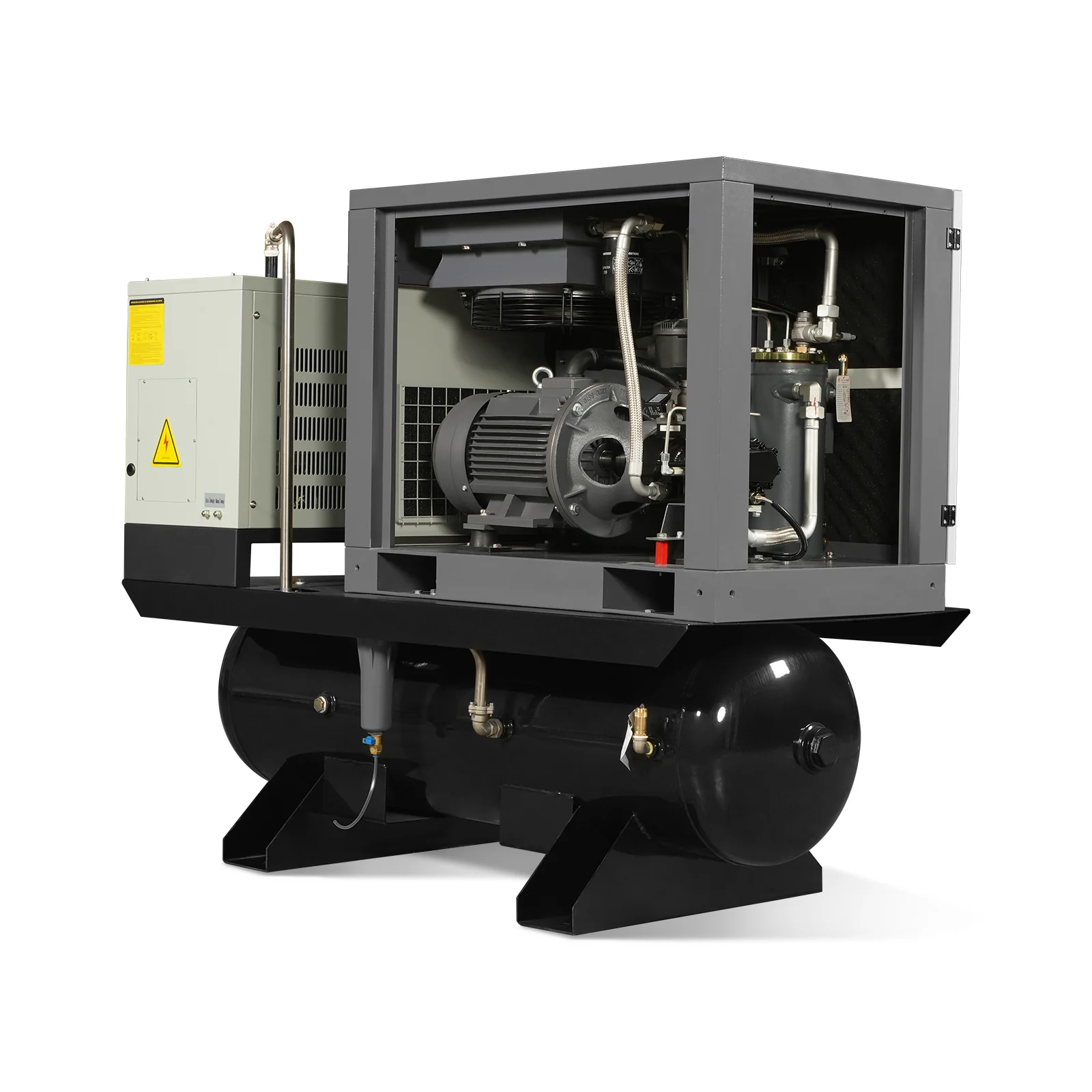 10HP Combined Rotary Screw Air Compressor with Dryer & 66-Gal ASME Tank | 32 CFM, 116 PSI, 460V 3-Phase - Industrial Grade - Image 6