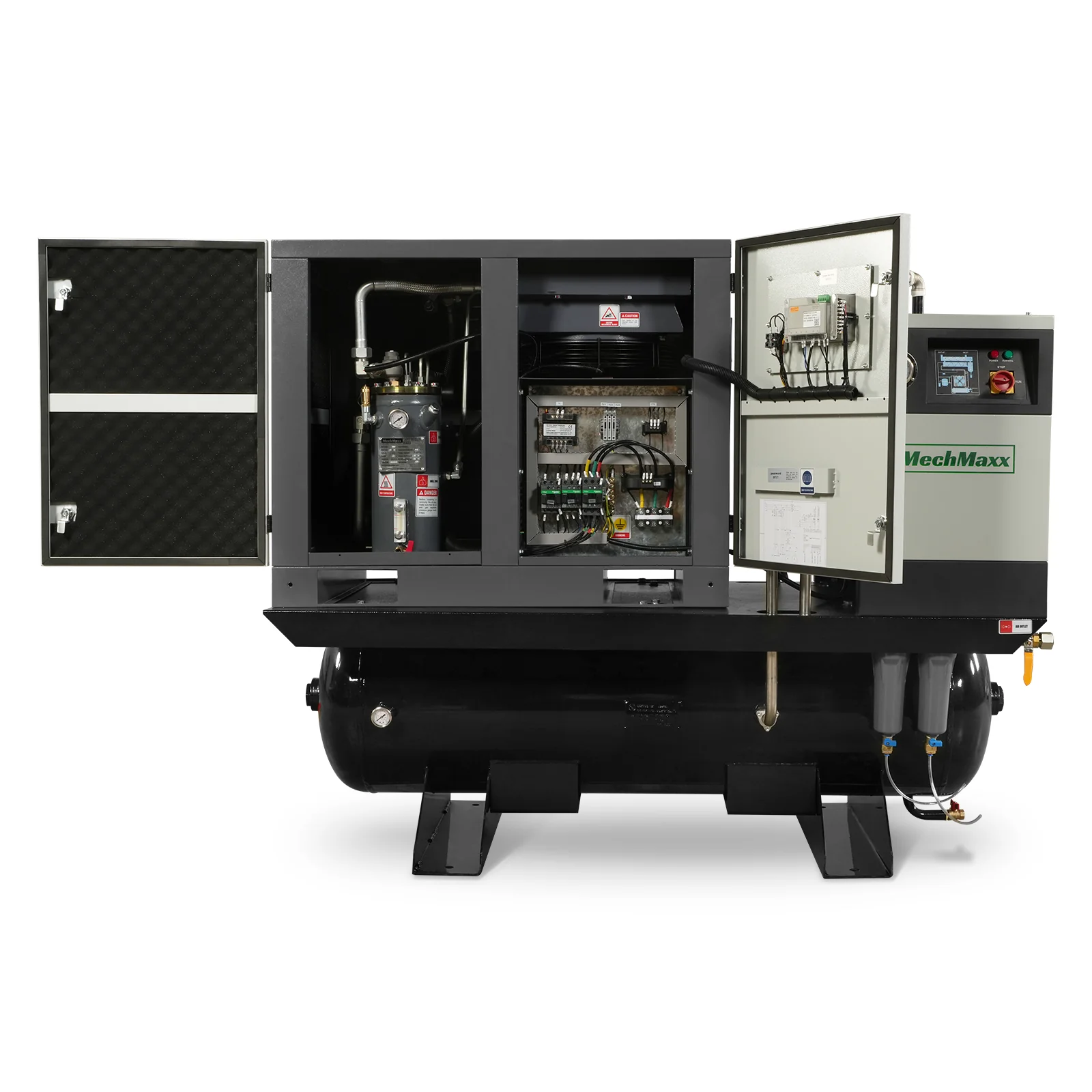 10HP Combined Rotary Screw Air Compressor with Dryer & 66-Gal ASME Tank | 32 CFM, 116 PSI, 460V 3-Phase - Industrial Grade - Image 7