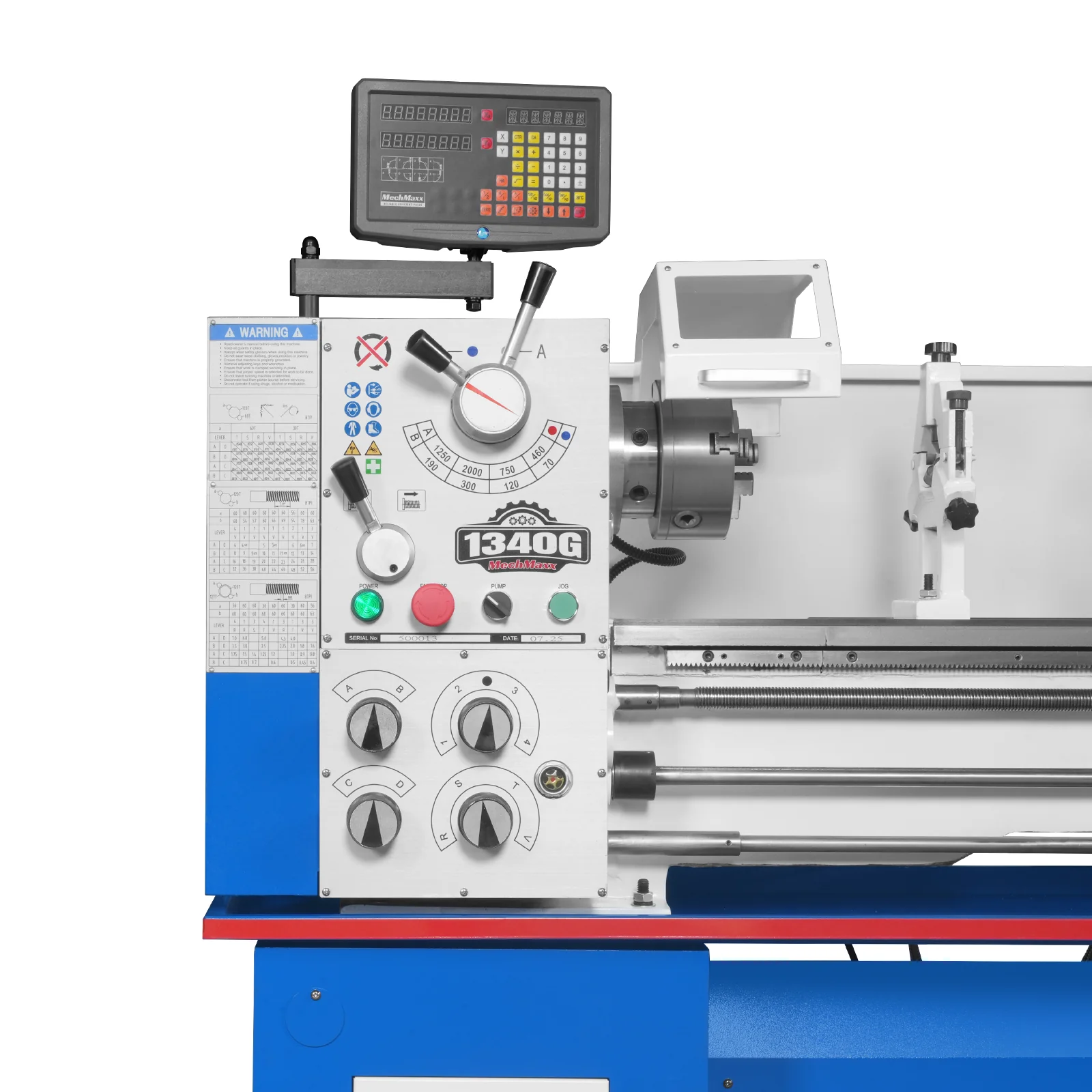 13" x 40" Industrial Heavy Duty Bench Metal Lathe 2HP/1500W Metal Working Lathe High Precision 70-2000 RPM Variable Speed with Four-axis sliding system 1340G - Image 12