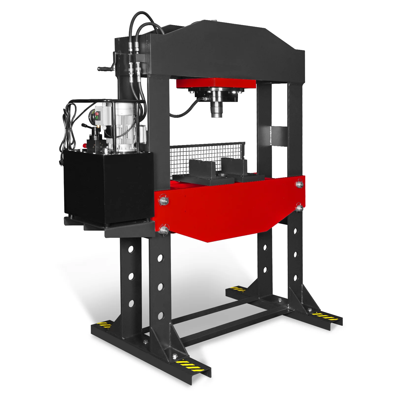 150 Ton H-Frame Electric Hydraulic Shop Press with Double-Acting Cylinder & Chain-Driven Table Lift, 110V Motor, Fully Welded Steel Frame, Safety Guard, HSP150E - Image 21