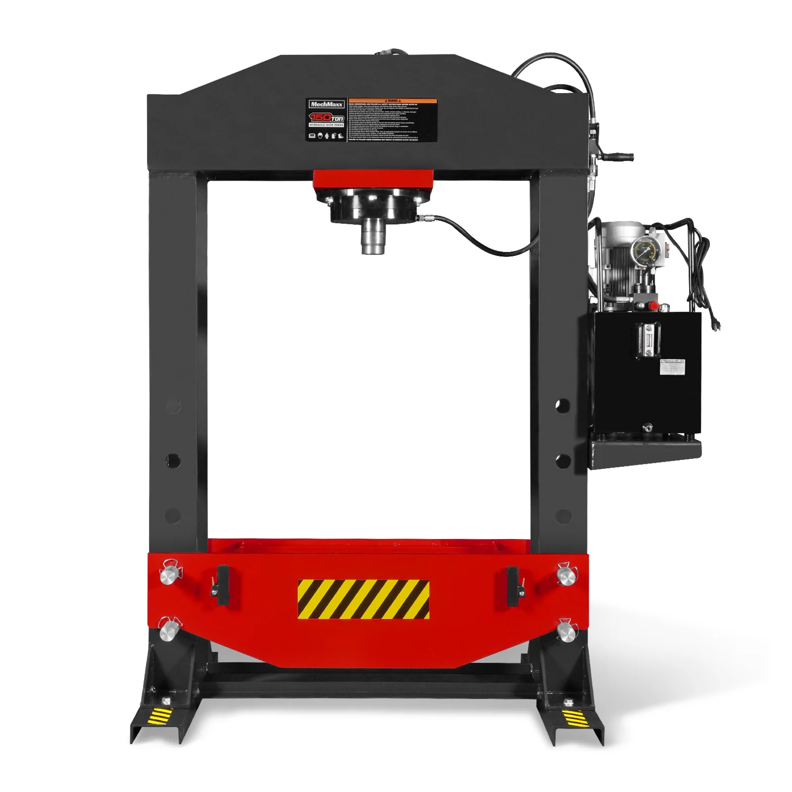 150 Ton H-Frame Electric Hydraulic Shop Press with Double-Acting Cylinder & Chain-Driven Table Lift, 110V Motor, Fully Welded Steel Frame, Safety Guard, HSP150E - Image 25