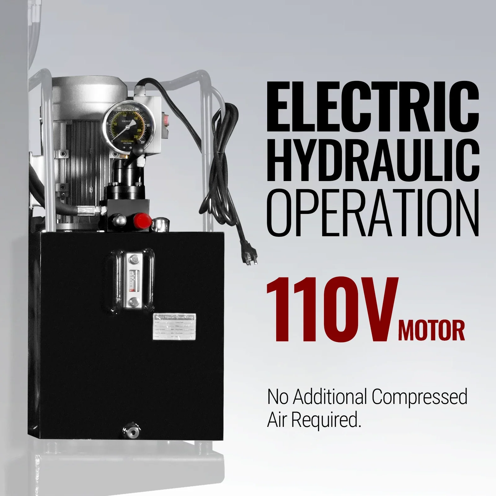 150 Ton H-Frame Electric Hydraulic Shop Press with Double-Acting Cylinder & Chain-Driven Table Lift, 110V Motor, Fully Welded Steel Frame, Safety Guard, HSP150E - Image 6