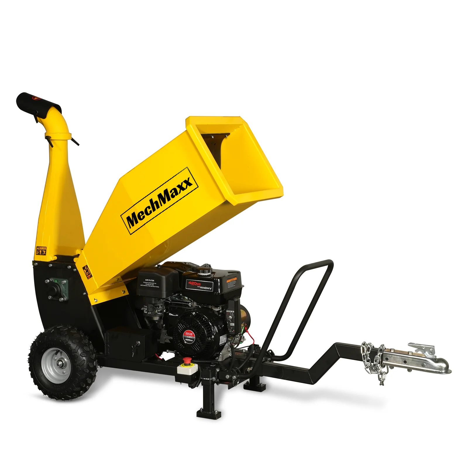 5 inch E-start DUCAR 420cc 15hp Gasoline Engine Powered Drum Wood Chipper with Towbar ,  PGS1500 - Image 12
