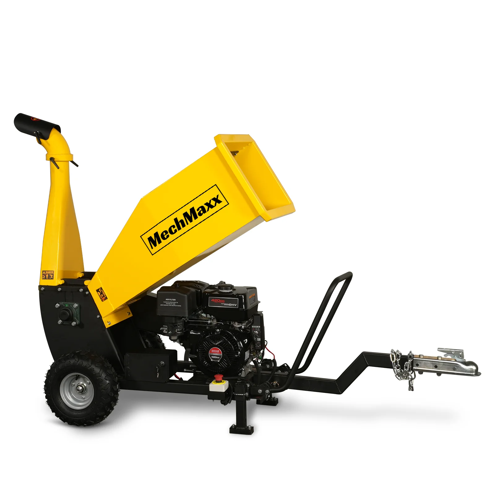 5 inch E-start DUCAR 420cc 15hp Gasoline Engine Powered Drum Wood Chipper with Towbar ,  PGS1500 - Image 13