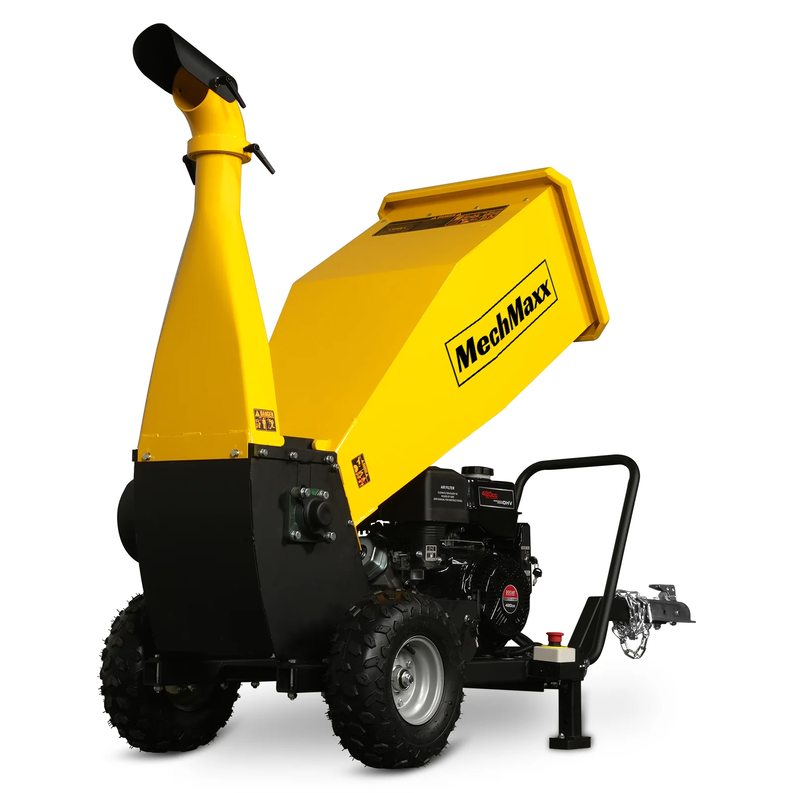 5 inch E-start DUCAR 420cc 15hp Gasoline Engine Powered Drum Wood Chipper with Towbar ,  PGS1500 - Image 14