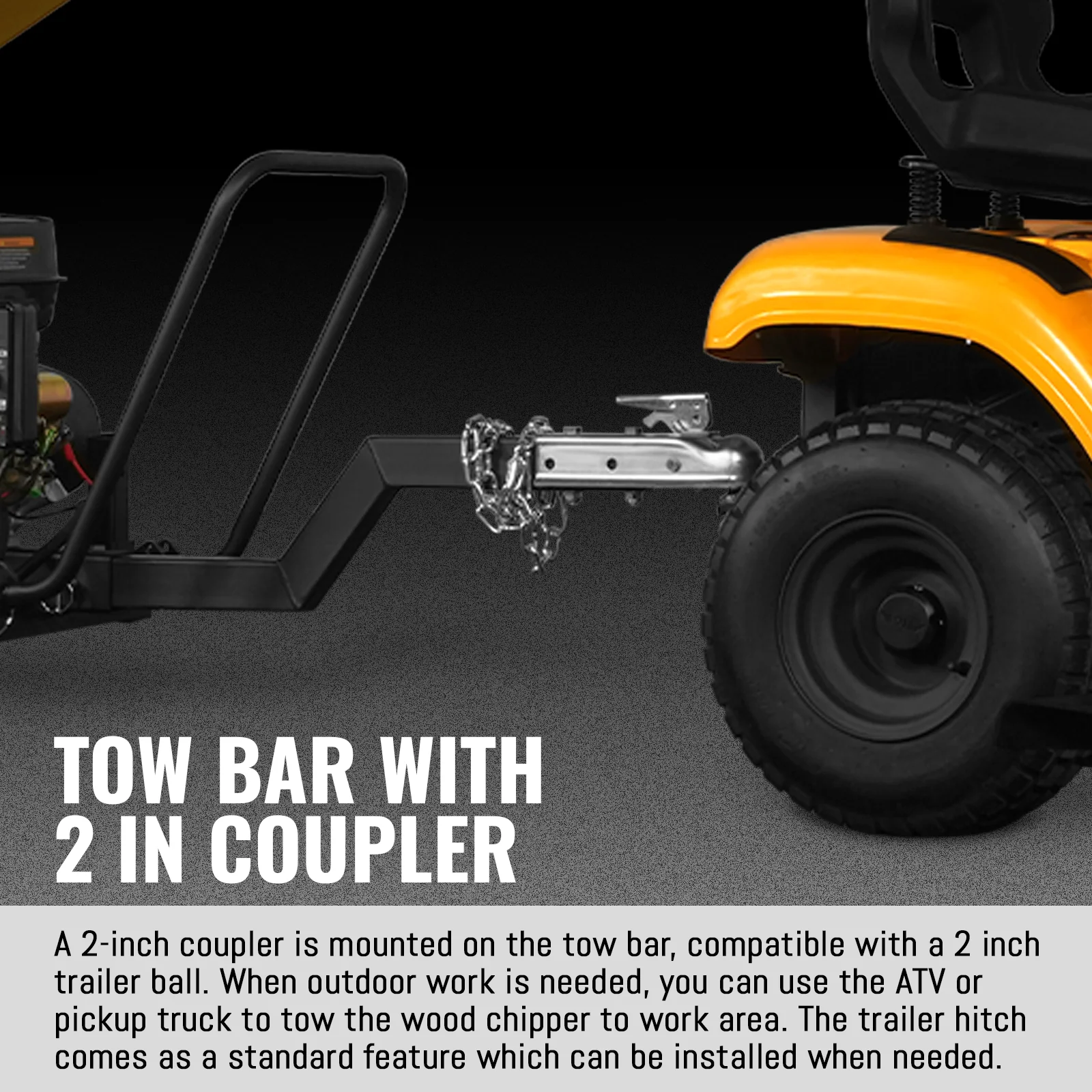 5 inch E-start DUCAR 420cc 15hp Gasoline Engine Powered Drum Wood Chipper with Towbar ,  PGS1500 - Image 7