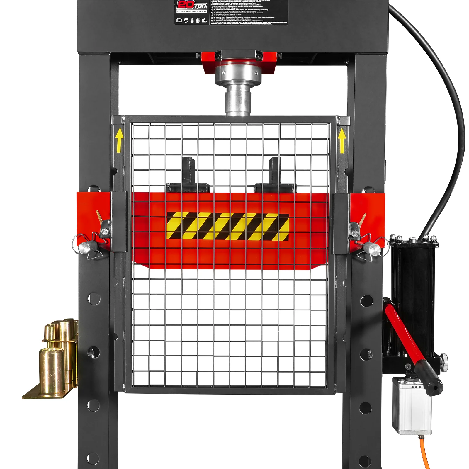 20 Ton H-Frame Air/Hydraulic Shop Press with Press Pin Kit, Fully Welded Steel Frame, Safety Guard, Foot Pedal Control, HSP20 - Image 14