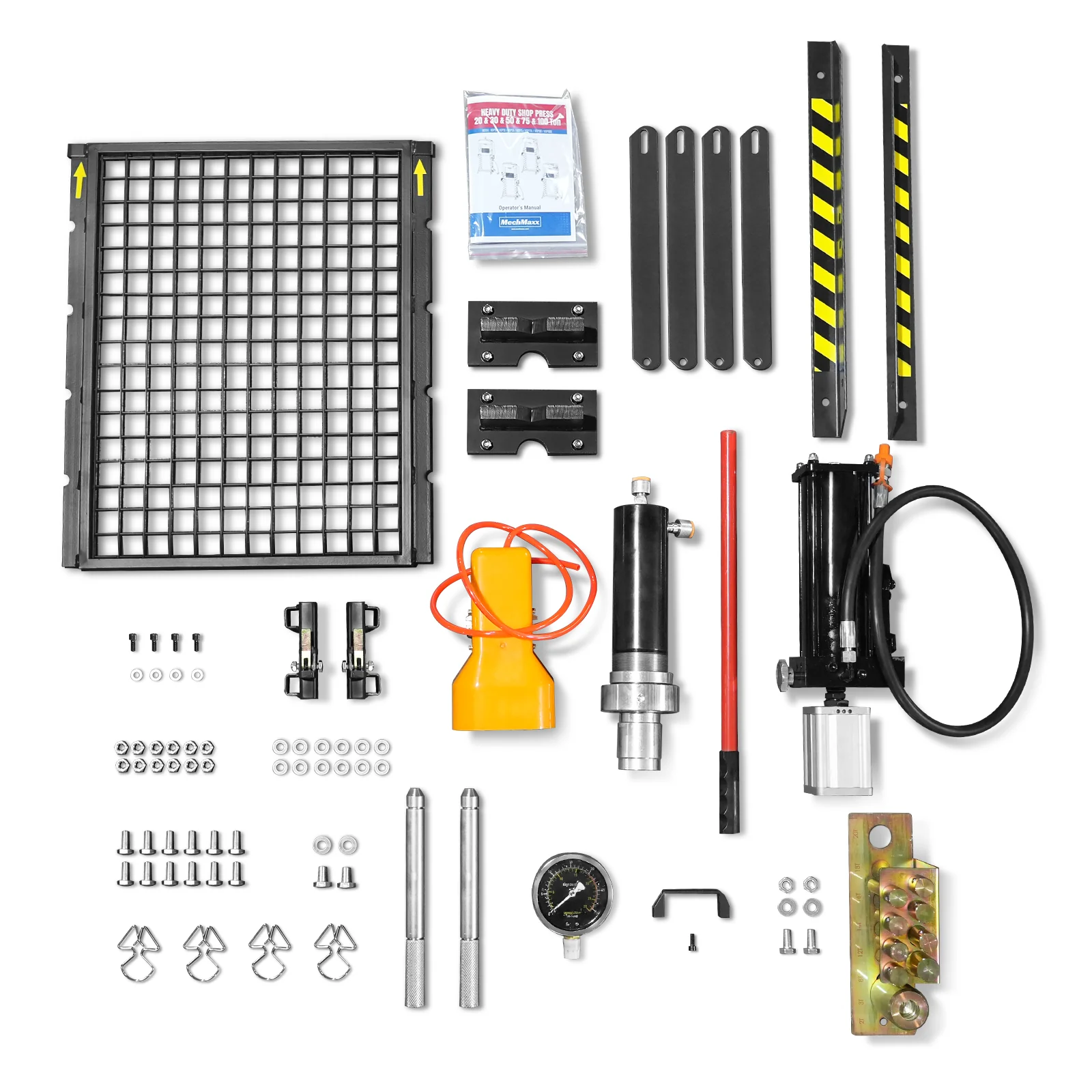 20 Ton H-Frame Air/Hydraulic Shop Press with Press Pin Kit, Fully Welded Steel Frame, Safety Guard, Foot Pedal Control, HSP20 - Image 17