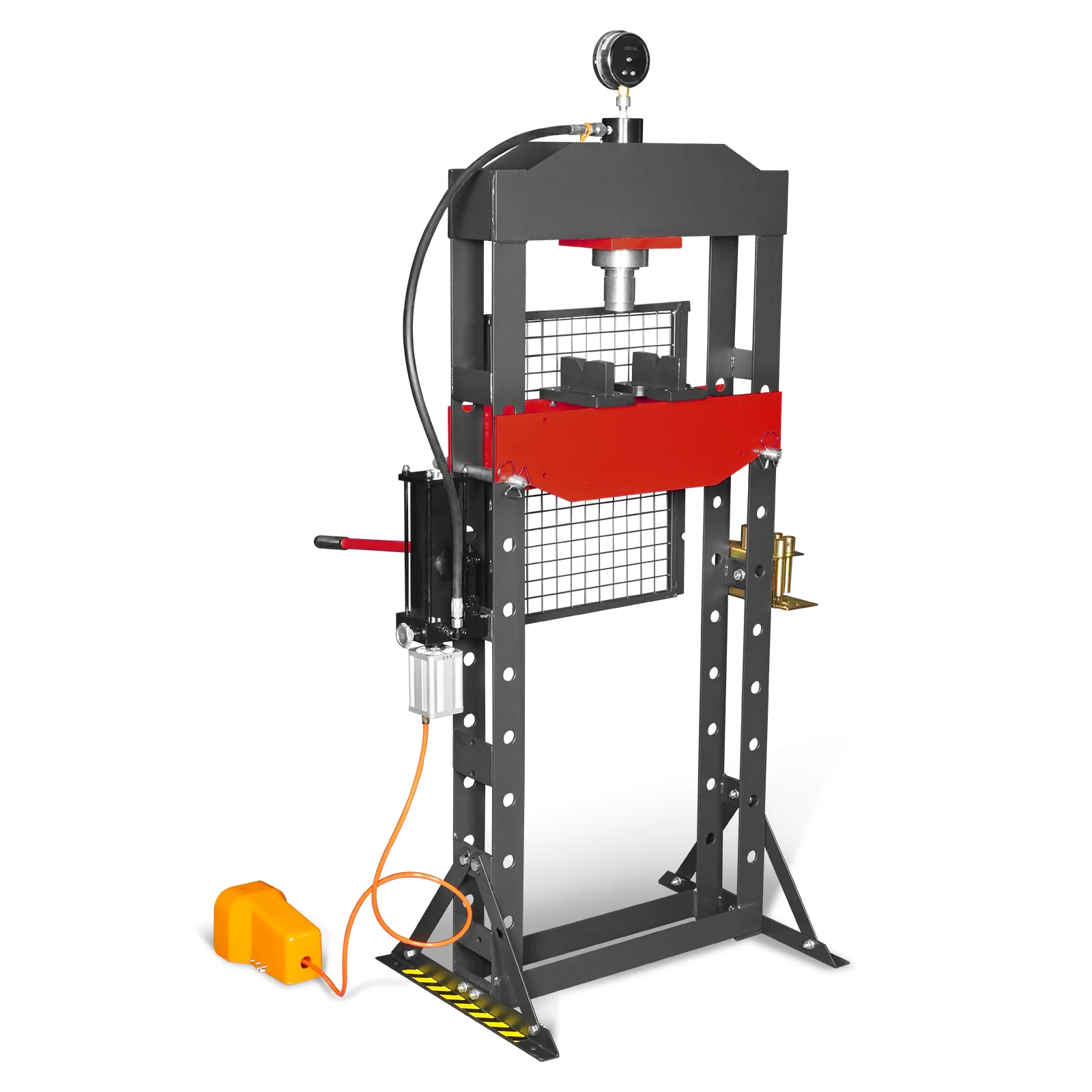 20 Ton H-Frame Air/Hydraulic Shop Press with Press Pin Kit, Fully Welded Steel Frame, Safety Guard, Foot Pedal Control, HSP20 - Image 25