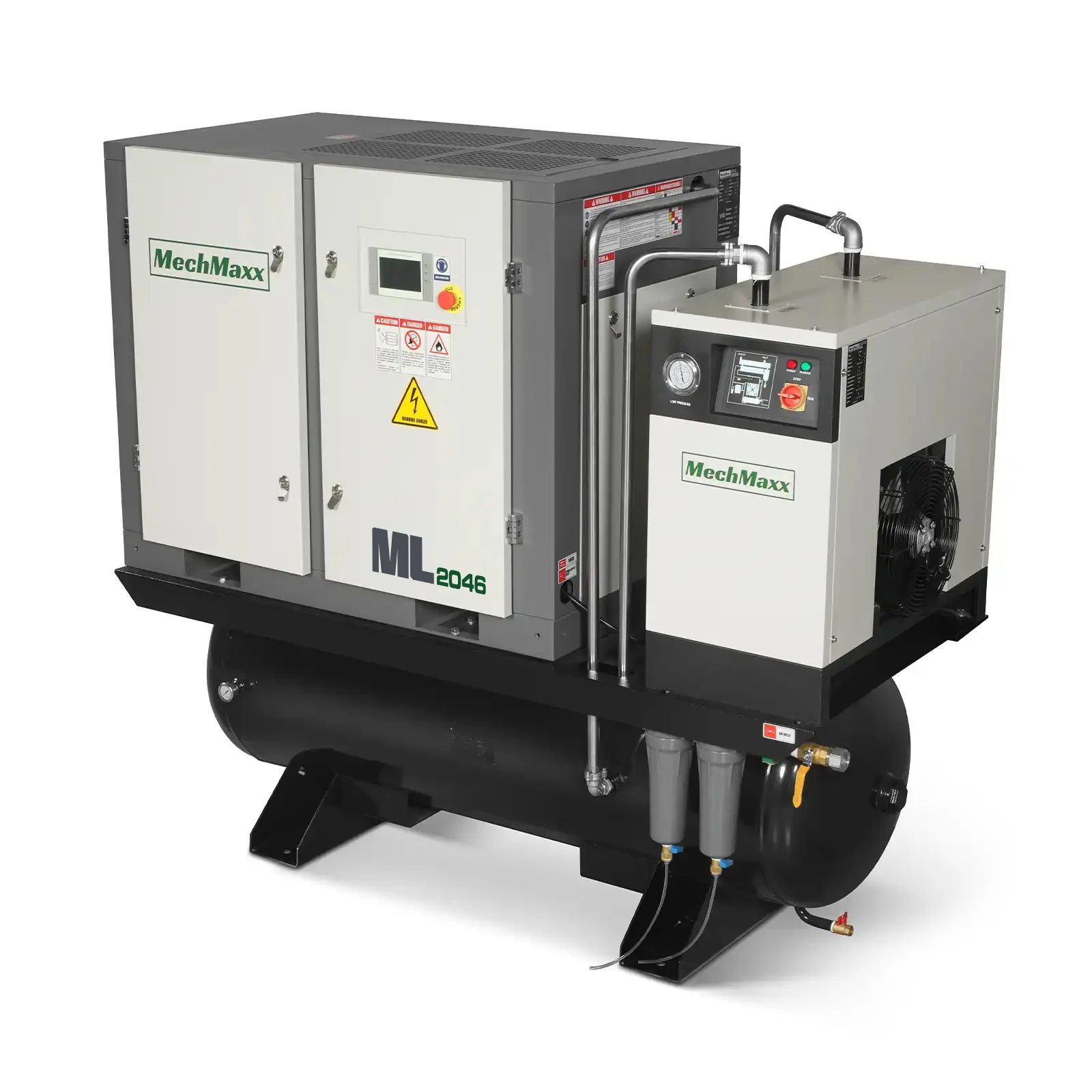 20HP Combined Rotary Screw Air Compressor with Dryer & 105-Gal ASME Tank | 78 CFM, 116 PSI, 460V 3-Phase - Industrial Grade - Image 12