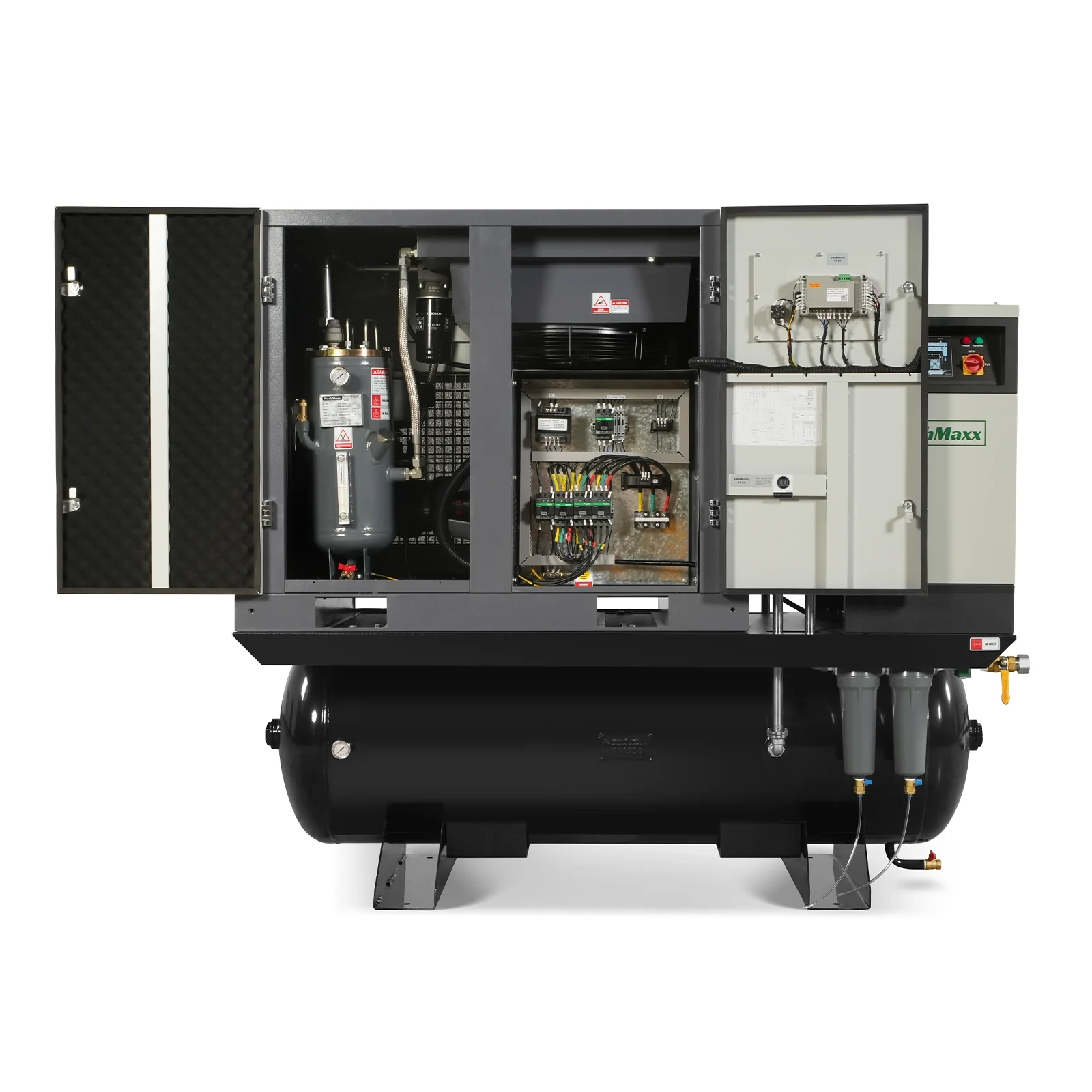 20HP Combined Rotary Screw Air Compressor with Dryer & 105-Gal ASME Tank | 78 CFM, 116 PSI, 460V 3-Phase - Industrial Grade - Image 4