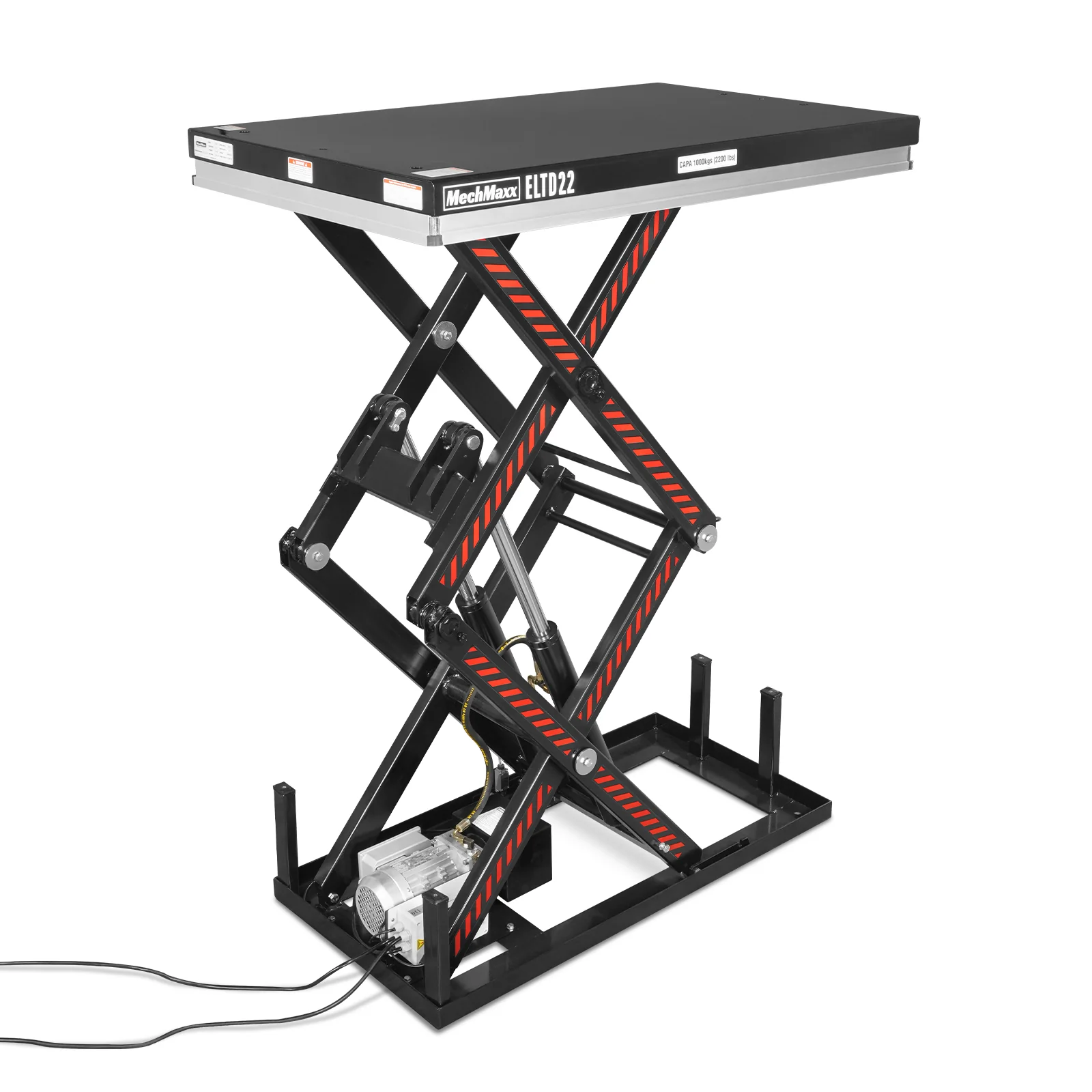 2200 lbs Capacity Stationary Electric Hydraulic Double Scissor Lift Table - 51.2" x 32.3" Platform, 70.1" Lift Height, UL Certified Motor, ELTD22 - Image 11