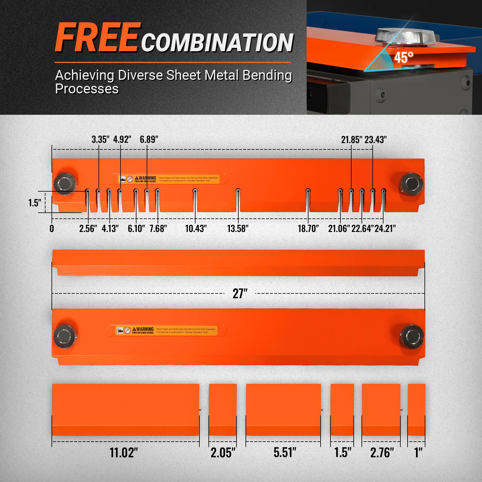 24'' Industrial Magnetic Pan and BOX Heavy Duty Sheet Metal Brake 20 Gauge Capacity Shear Press Brake, MSMB650E - Image 3