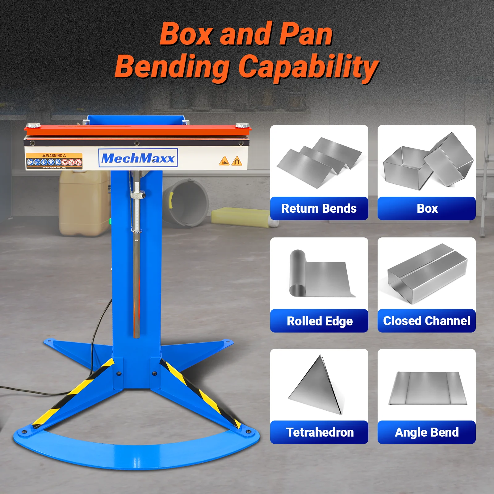 24'' Industrial Magnetic Pan and BOX Heavy Duty Sheet Metal Brake 20 Gauge Capacity Shear Press Brake, MSMB650E - Image 4