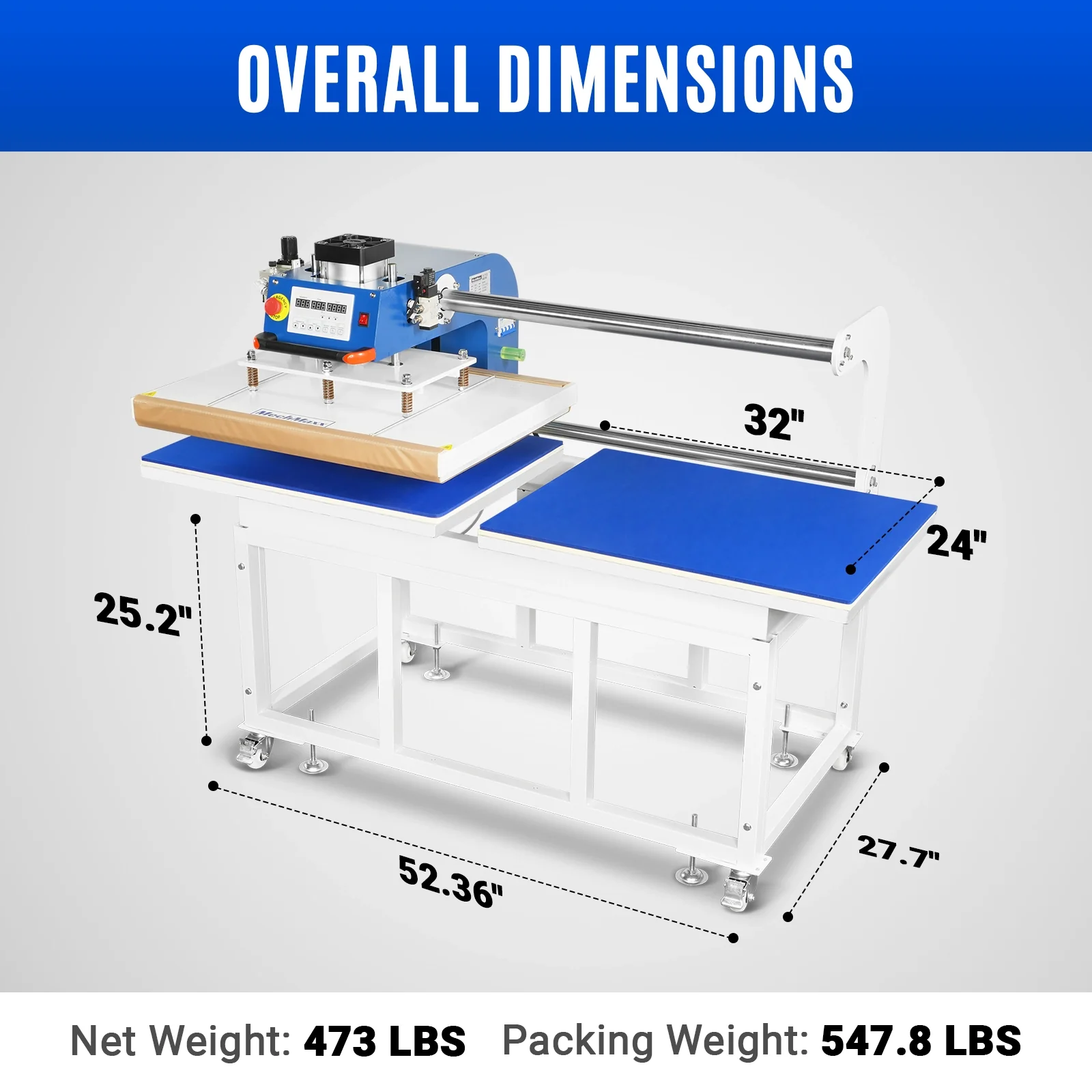 24x32 Inch (60x80cm) Industrial Pneumatic Dual Platen Heat Press - Auto Lift Digital Sublimation Transfer Machine (220V 8HP) - Image 2