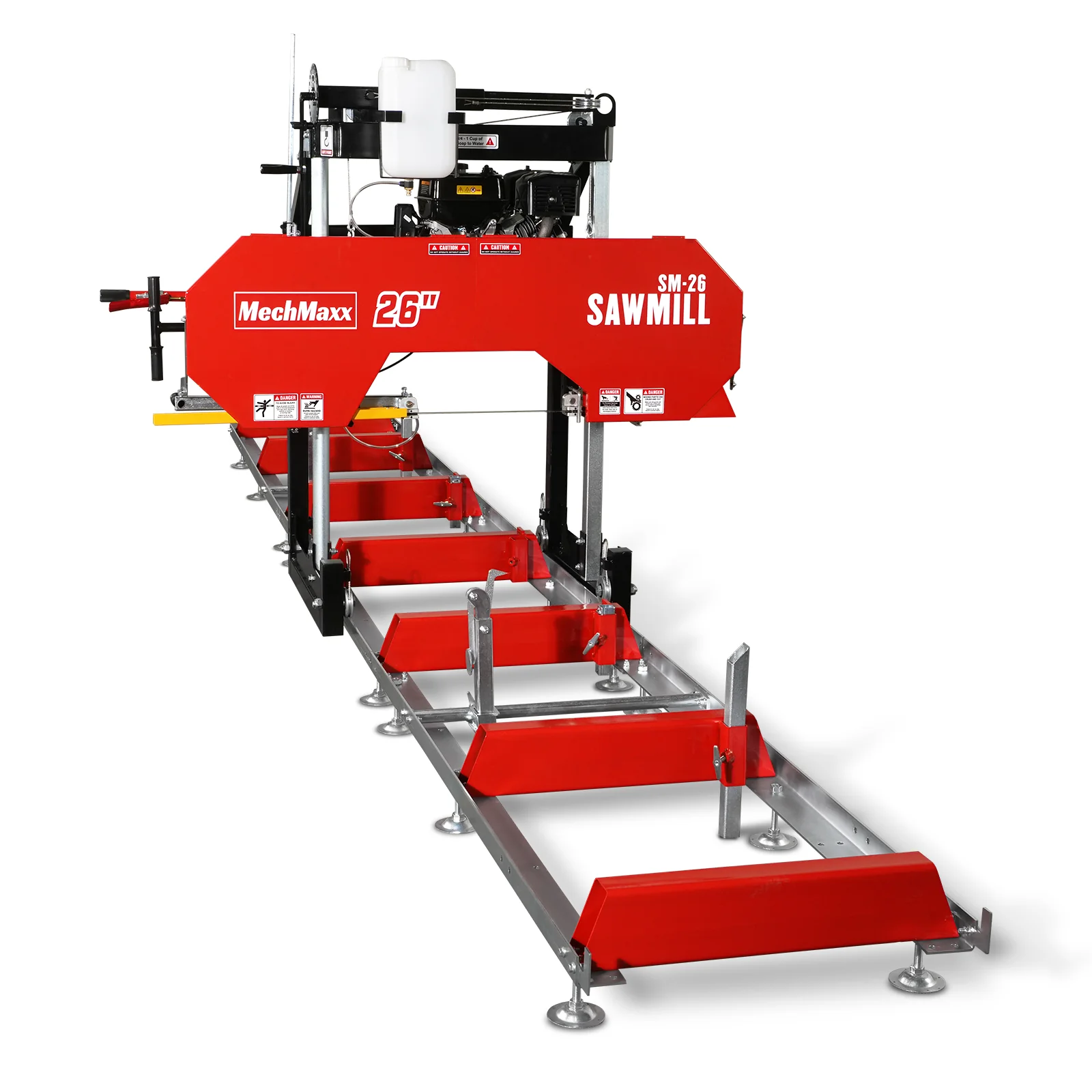 26" Portable Sawmill (5x Blades Included), 459cc 15HP E-Start Gasoline Engine, 20" Board Width, 20' Track Length (13' Track Length + 6.4' Track Extension Included) , SM-26 - Image 15