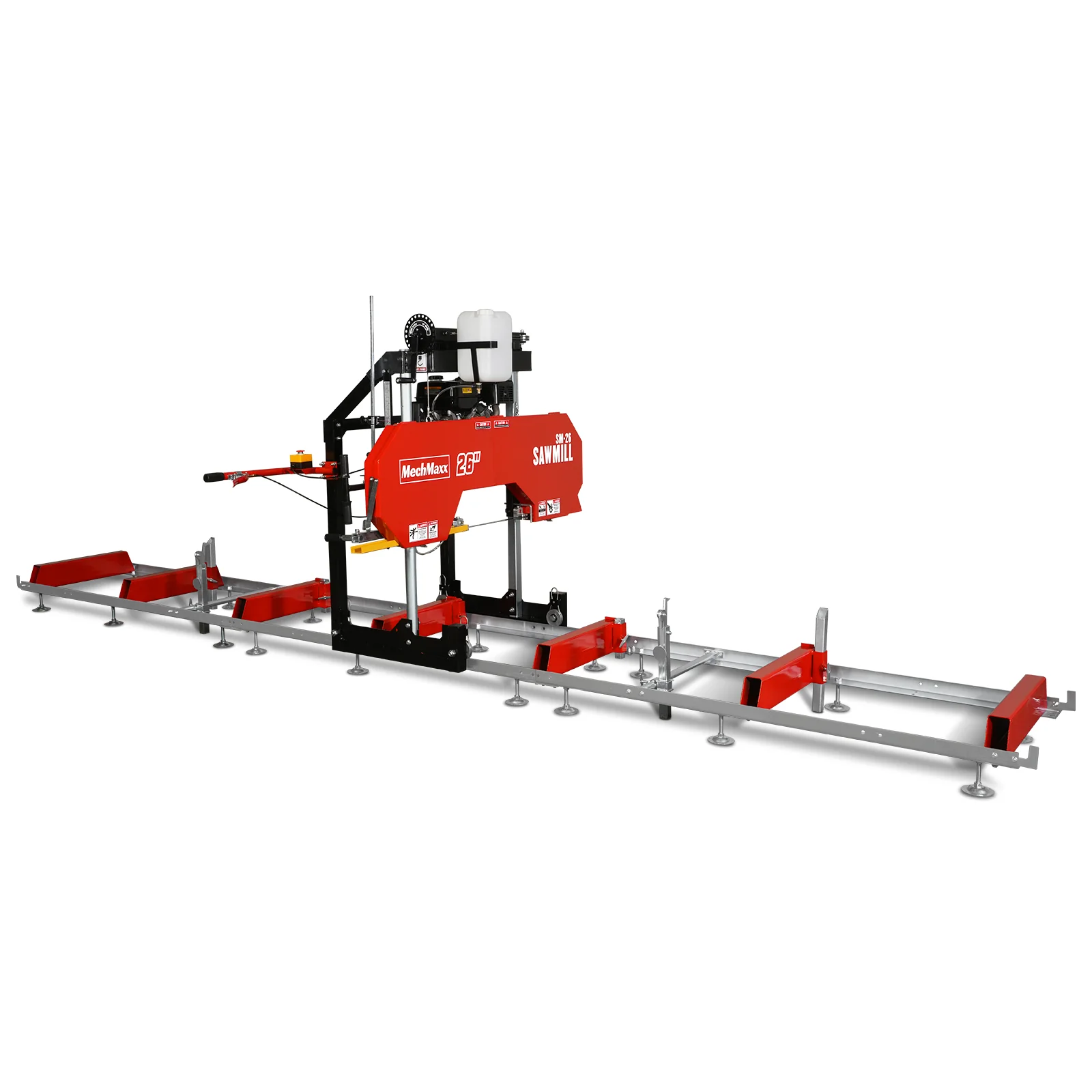 26" Portable Sawmill (5x Blades Included), 459cc 15HP E-Start Gasoline Engine, 20" Board Width, 20' Track Length (13' Track Length + 6.4' Track Extension Included) , SM-26 - Image 17
