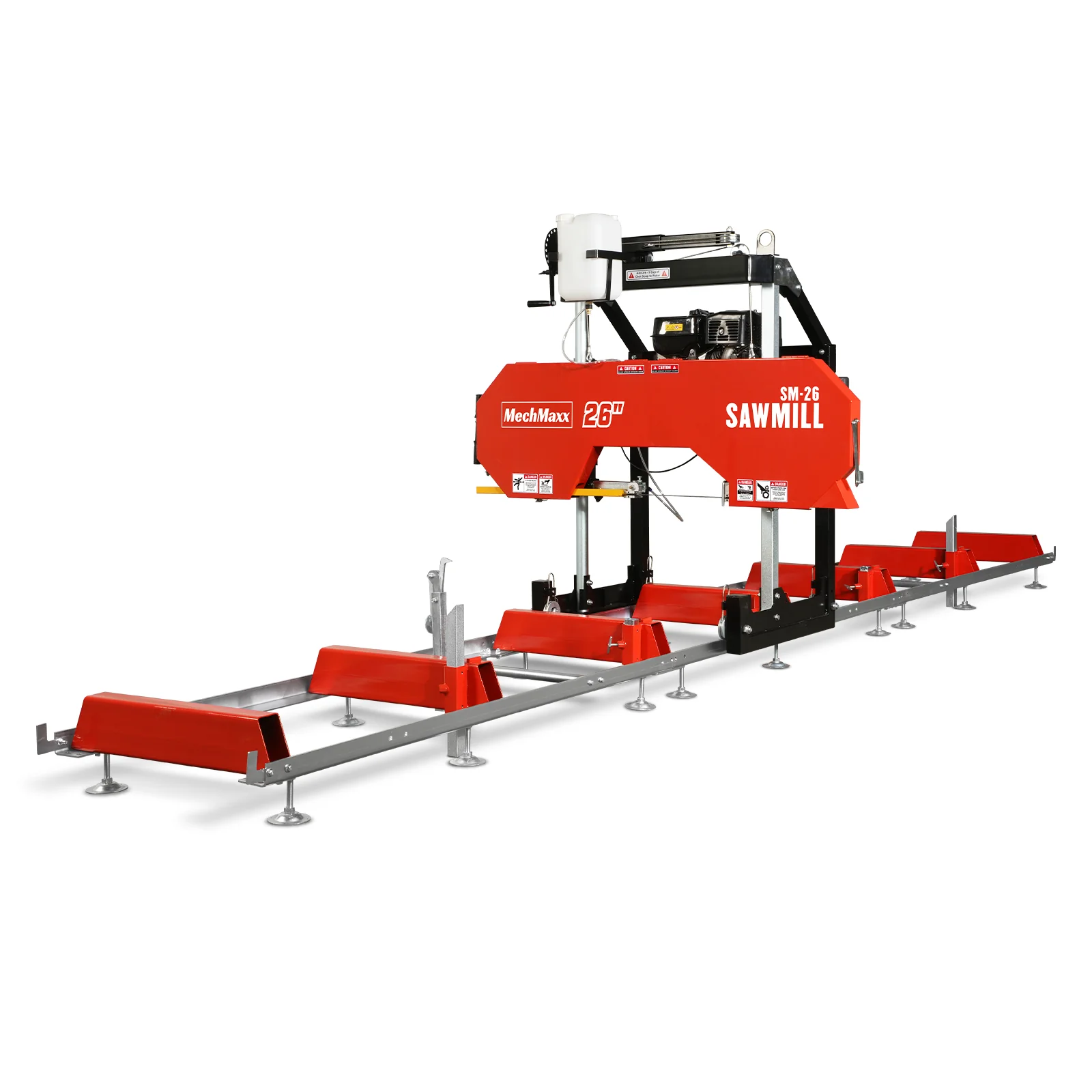 26" Portable Sawmill (5x Blades Included), 459cc 15HP E-Start Gasoline Engine, 20" Board Width, 20' Track Length (13' Track Length + 6.4' Track Extension Included) , SM-26 - Image 18