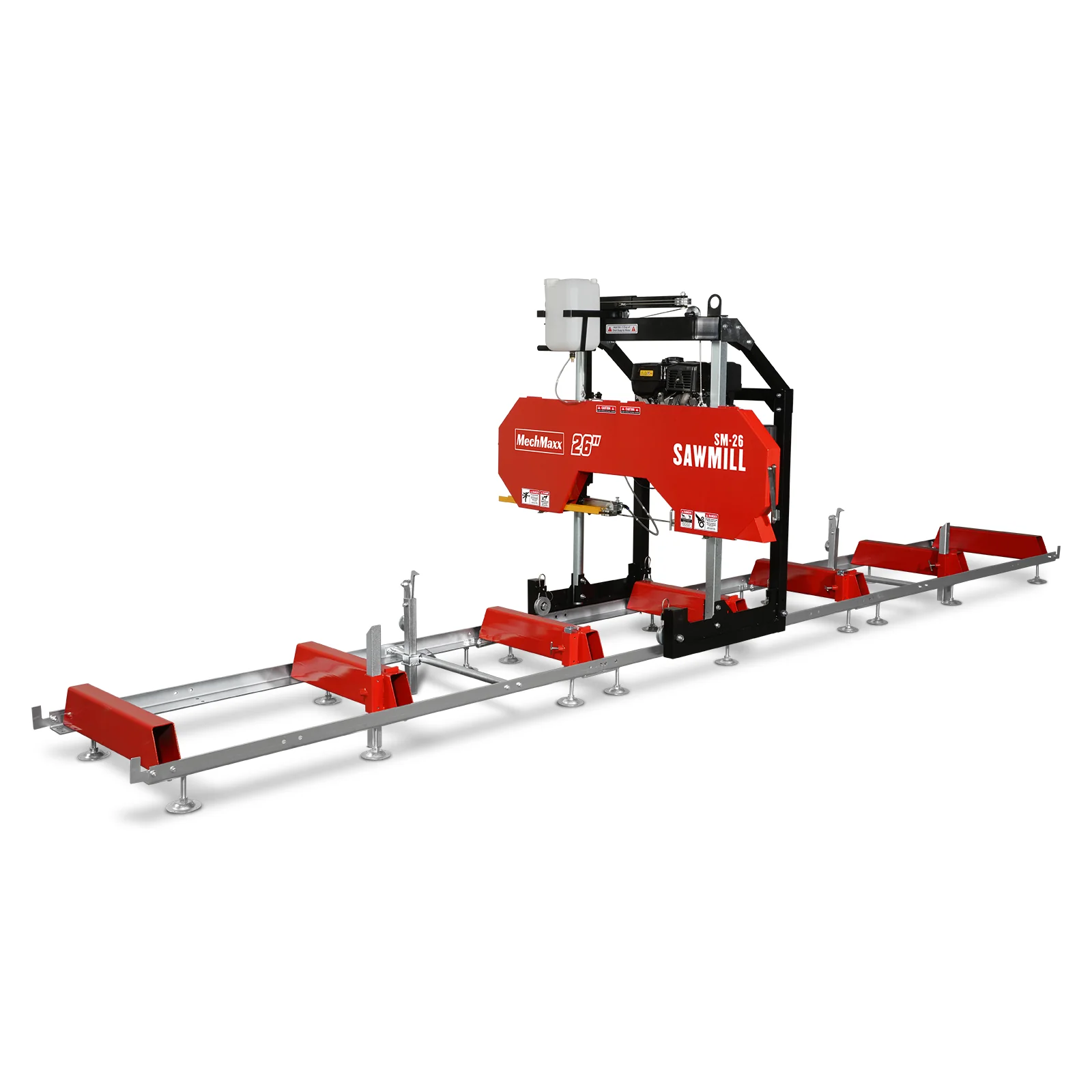 26" Portable Sawmill (5x Blades Included), 459cc 15HP E-Start Gasoline Engine, 20" Board Width, 20' Track Length (13' Track Length + 6.4' Track Extension Included) , SM-26 - Image 19