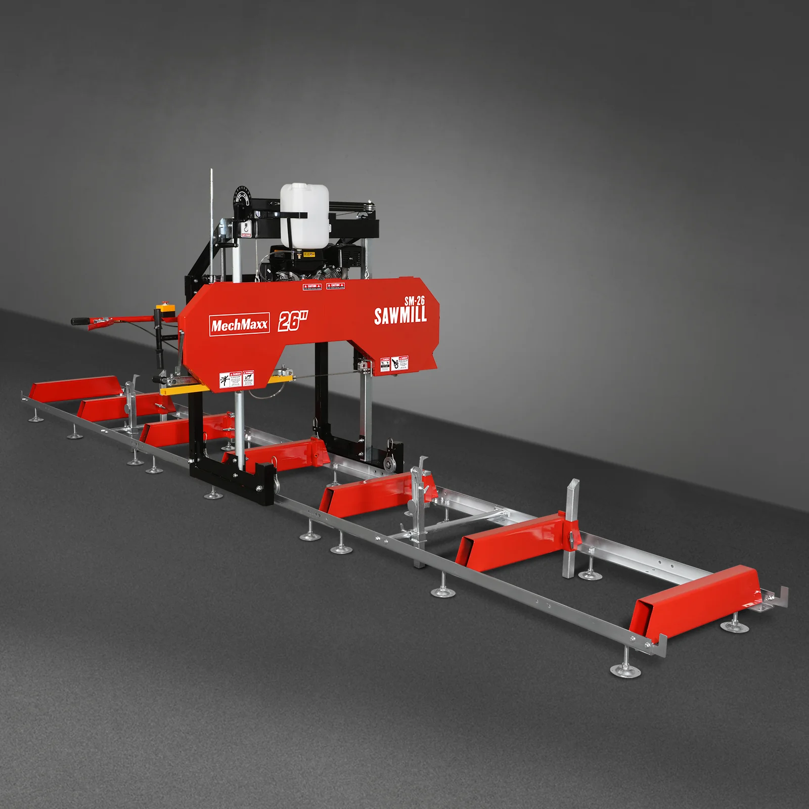 26" Portable Sawmill (5x Blades Included), 459cc 15HP E-Start Gasoline Engine, 20" Board Width, 20' Track Length (13' Track Length + 6.4' Track Extension Included) , SM-26 - Image 20