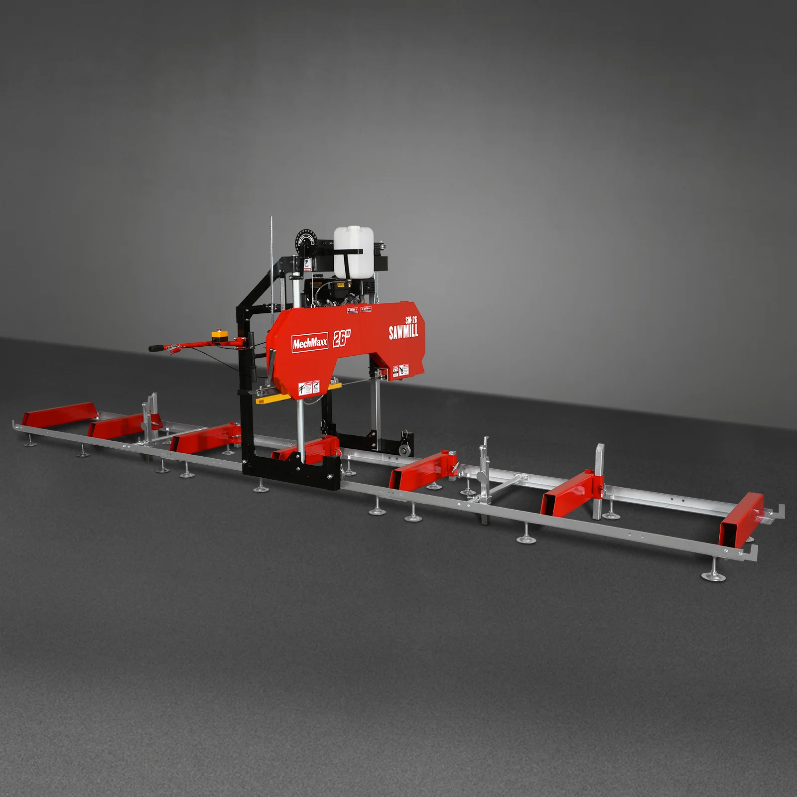 26" Portable Sawmill (5x Blades Included), 459cc 15HP E-Start Gasoline Engine, 20" Board Width, 20' Track Length (13' Track Length + 6.4' Track Extension Included) , SM-26 - Image 21