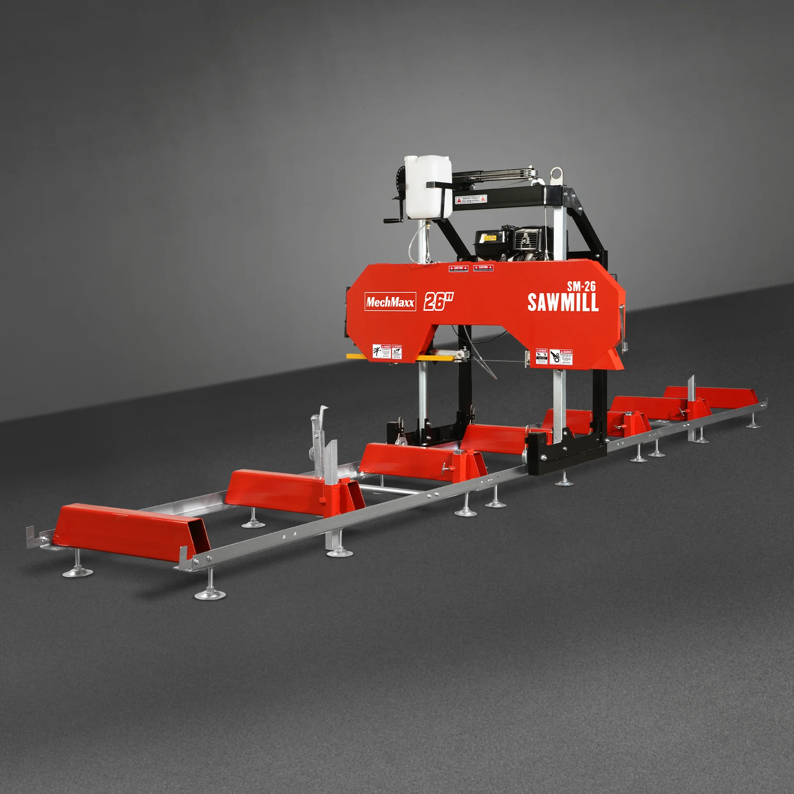 26" Portable Sawmill (5x Blades Included), 459cc 15HP E-Start Gasoline Engine, 20" Board Width, 20' Track Length (13' Track Length + 6.4' Track Extension Included) , SM-26 - Image 22