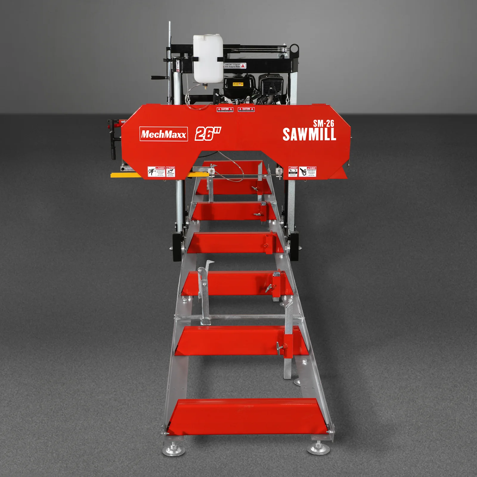 26" Portable Sawmill (5x Blades Included), 459cc 15HP E-Start Gasoline Engine, 20" Board Width, 20' Track Length (13' Track Length + 6.4' Track Extension Included) , SM-26 - Image 24