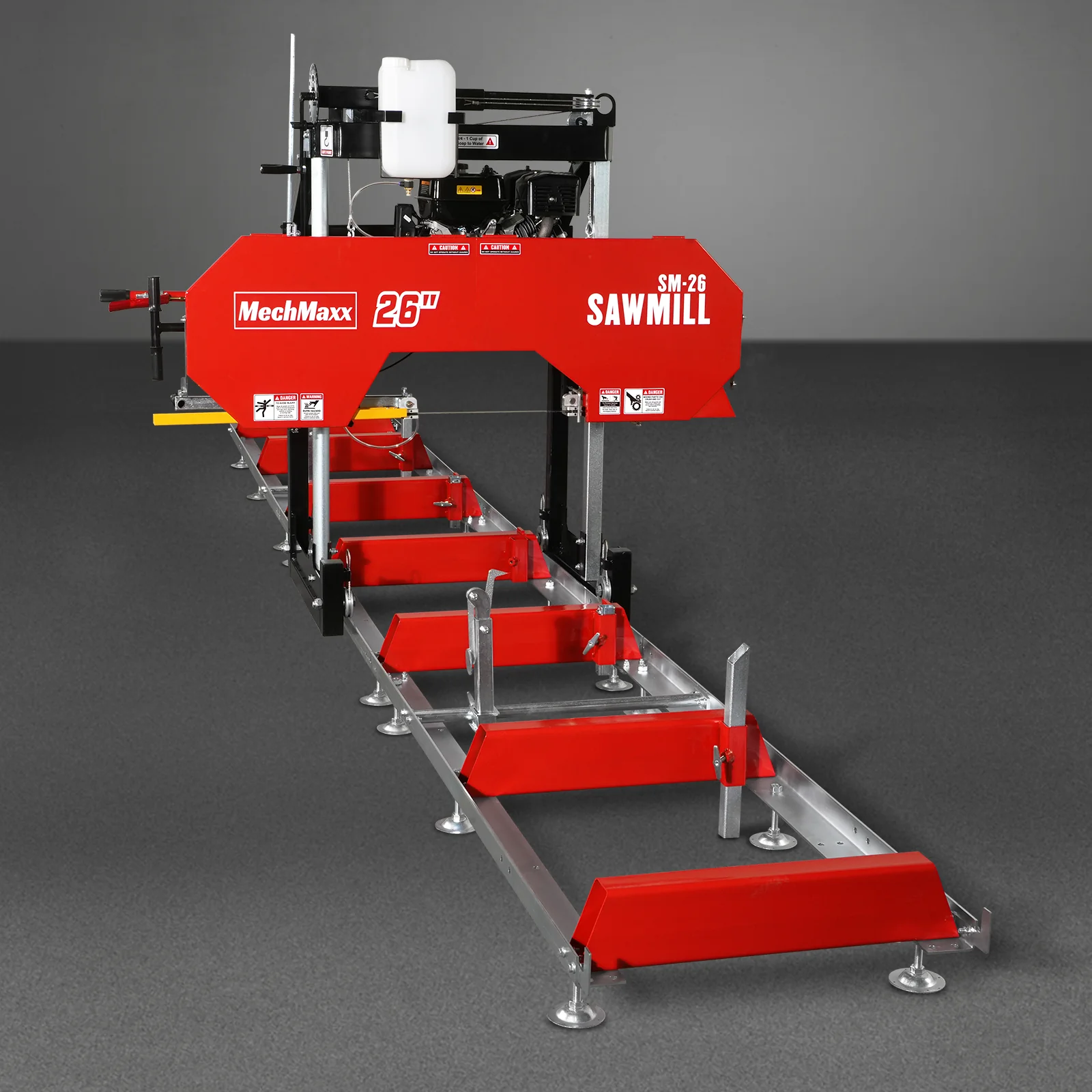 26" Portable Sawmill (5x Blades Included), 459cc 15HP E-Start Gasoline Engine, 20" Board Width, 20' Track Length (13' Track Length + 6.4' Track Extension Included) , SM-26 - Image 25