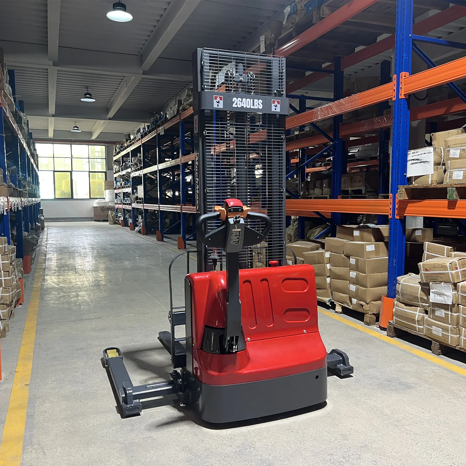 2640lbs Electric Straddle Stacker,  118" Lift,  Adjustable Legs & Forks,  F26-118SLA - Image 4
