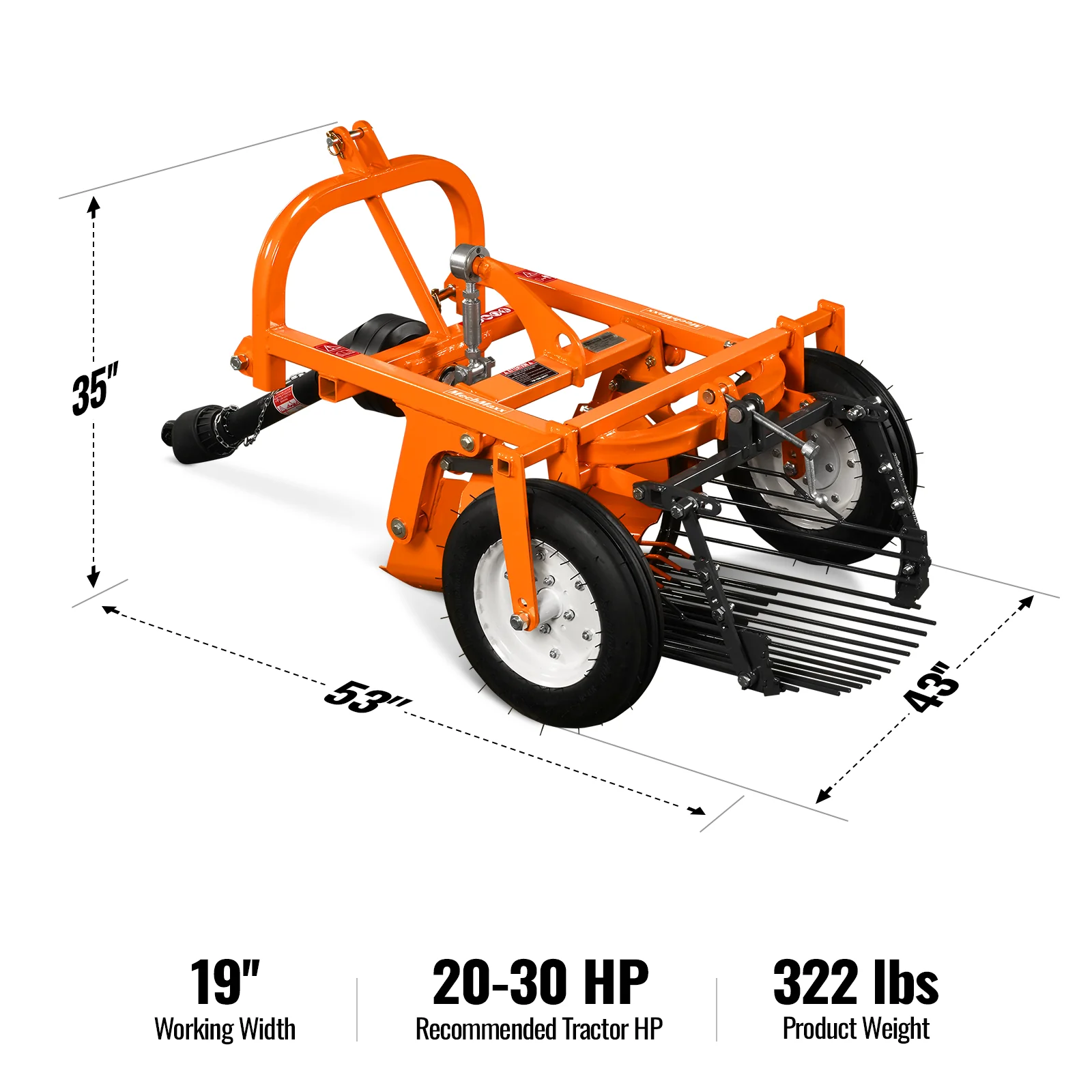 3 Point One Row Potato Harvester Potato Digger Picker PTO Driven,  PH19 - Image 2