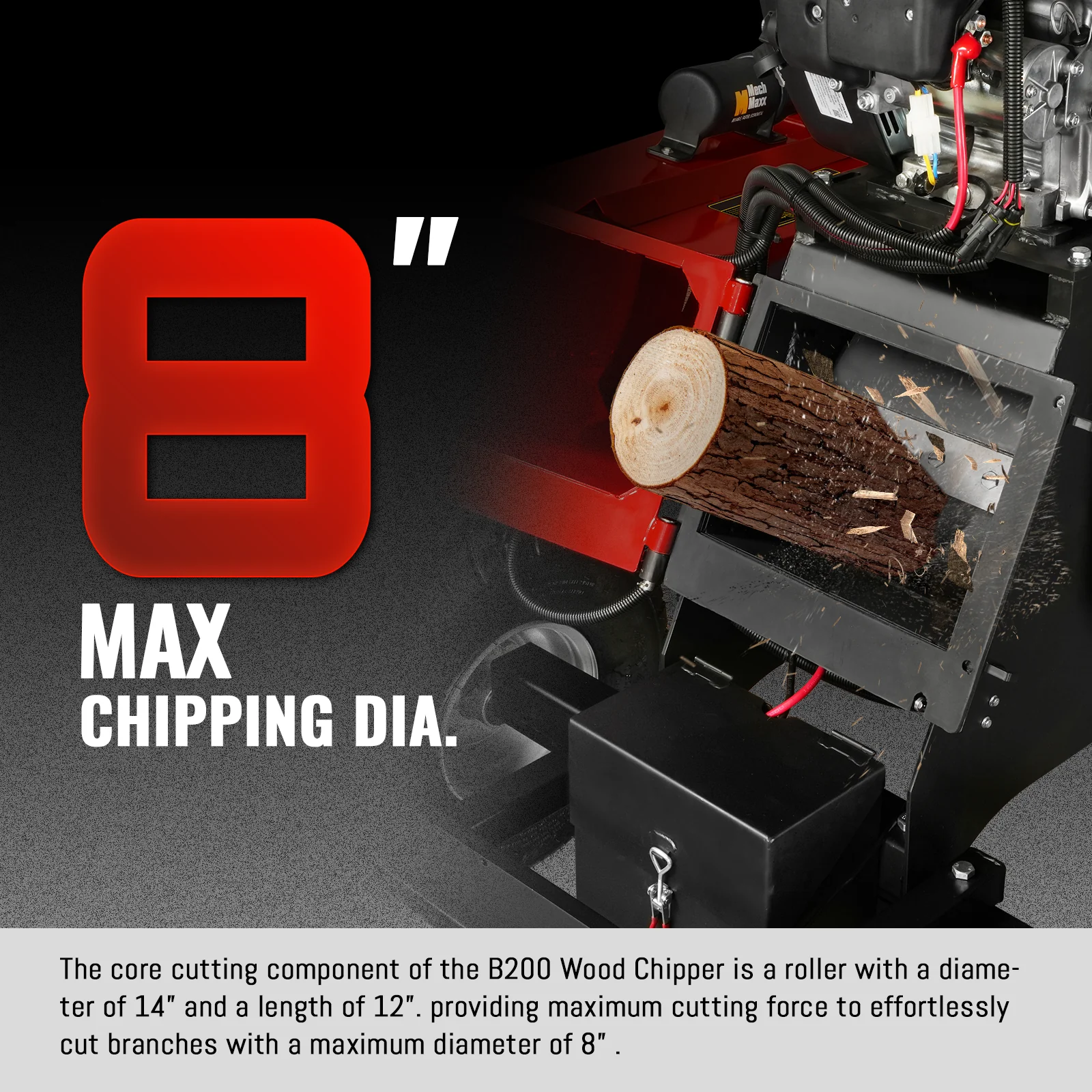3-Point PTO Stump Grinder & 8 inch ZONSEN E-Start 1000cc 35hp Gas Powered Wood Chipper  Combo, SG24 & B200 - Image 33