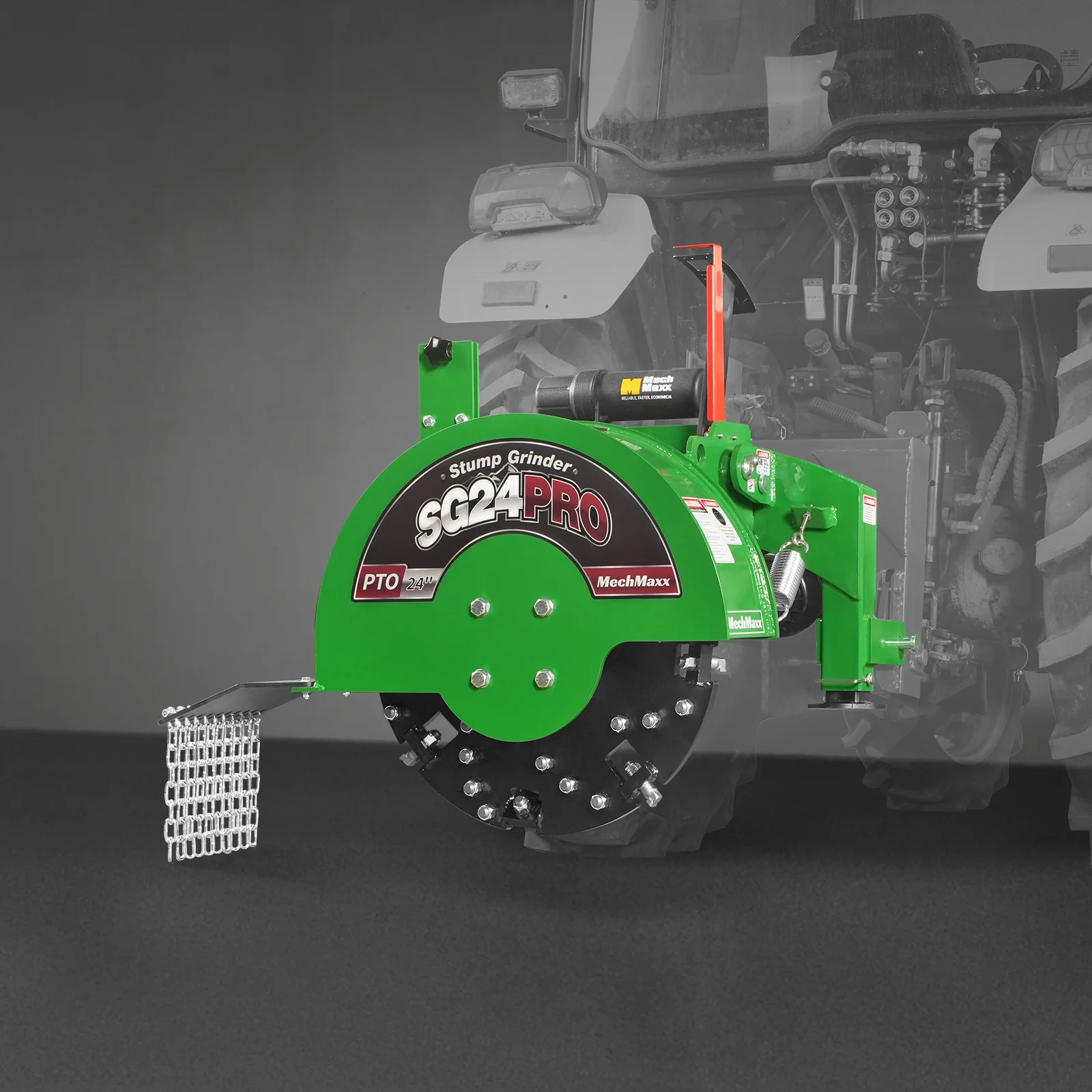 3-Point PTO Stump Grinder with 34 Carbide Teeth (PTO Shaft Included with Slip Clutch),  for 15-45HP Tractor,  SG24PRO - Image 25
