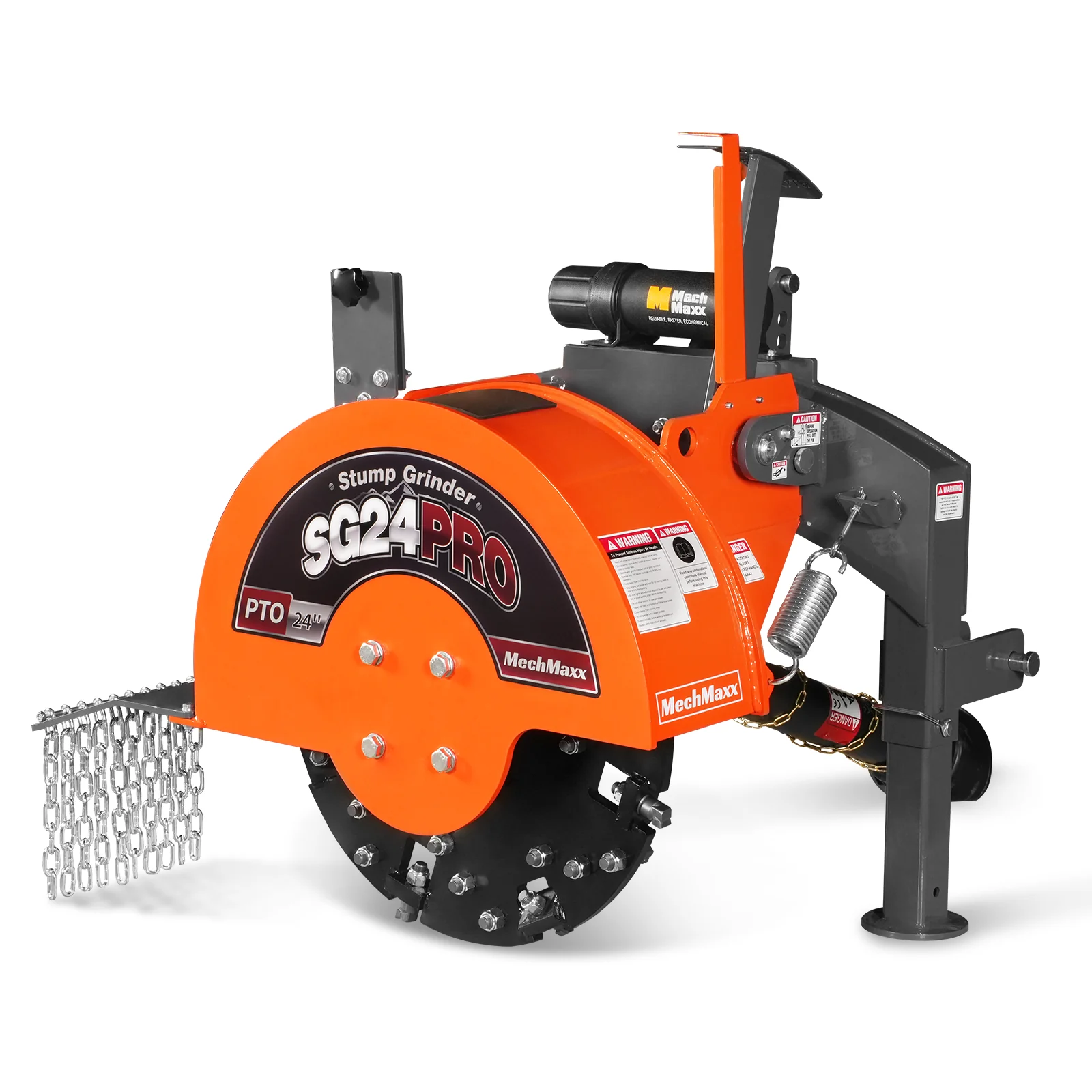 3-Point PTO Stump Grinder with 34 Carbide Teeth (PTO Shaft Included with Slip Clutch),  for 15-45HP Tractor,  SG24PRO - Image 3