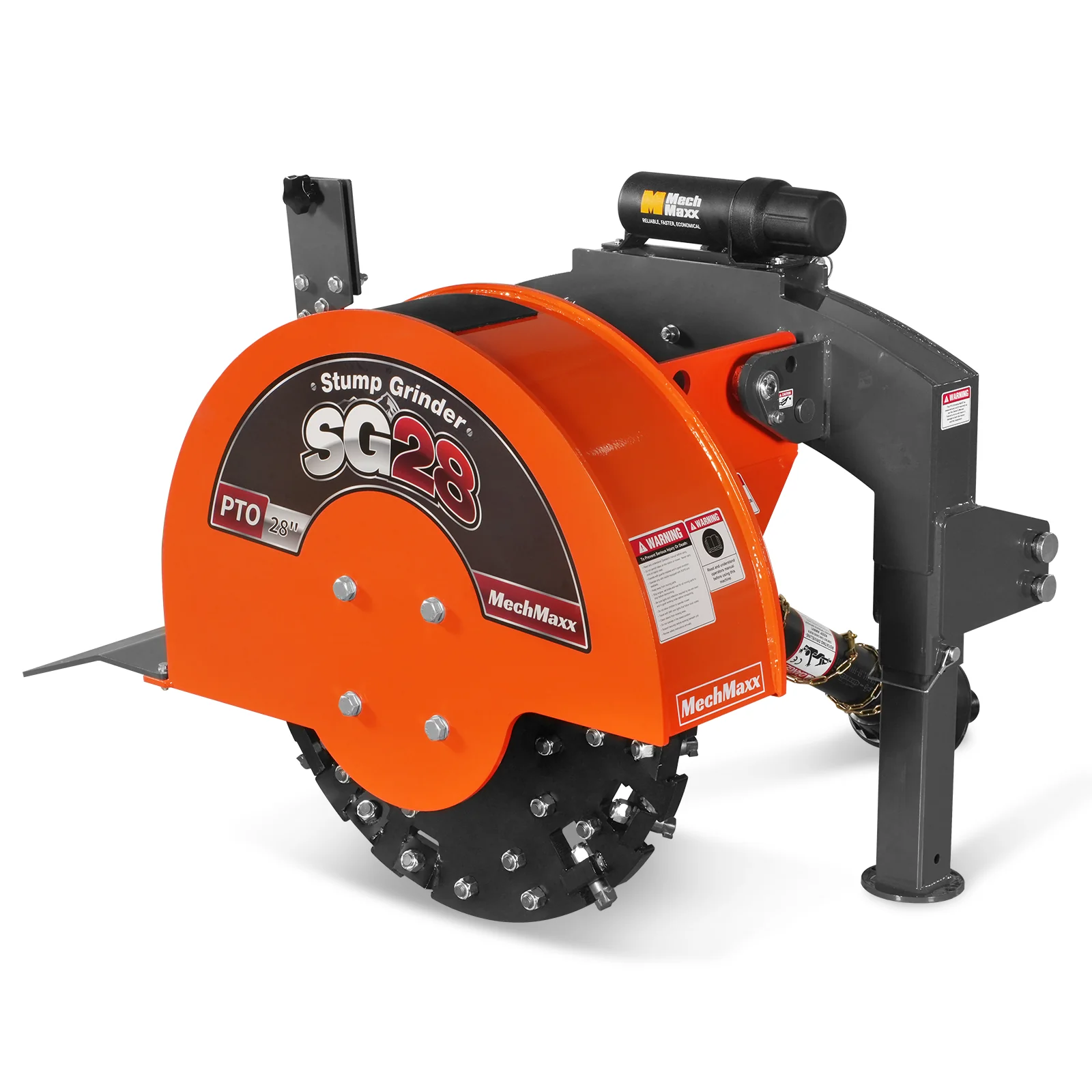 3-Point PTO Stump Grinder with 44 Carbide Teeth (PTO Shaft Included with Slip Clutch),  for 35-80HP Tractor,  SG28 - Image 5