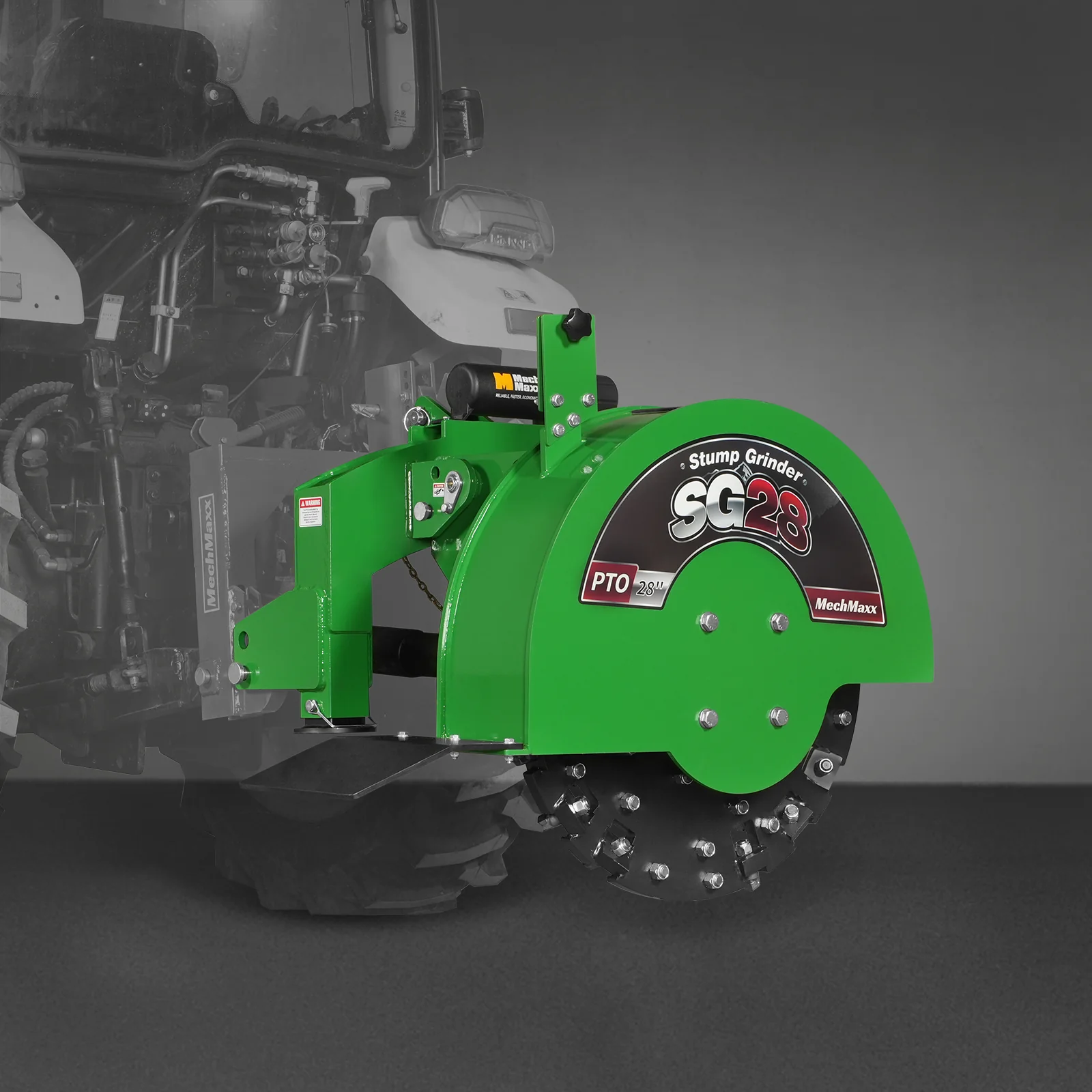 3-Point PTO Stump Grinder with 44 Carbide Teeth (PTO Shaft Included with Slip Clutch),  for 35-80HP Tractor,  SG28 - Image 22