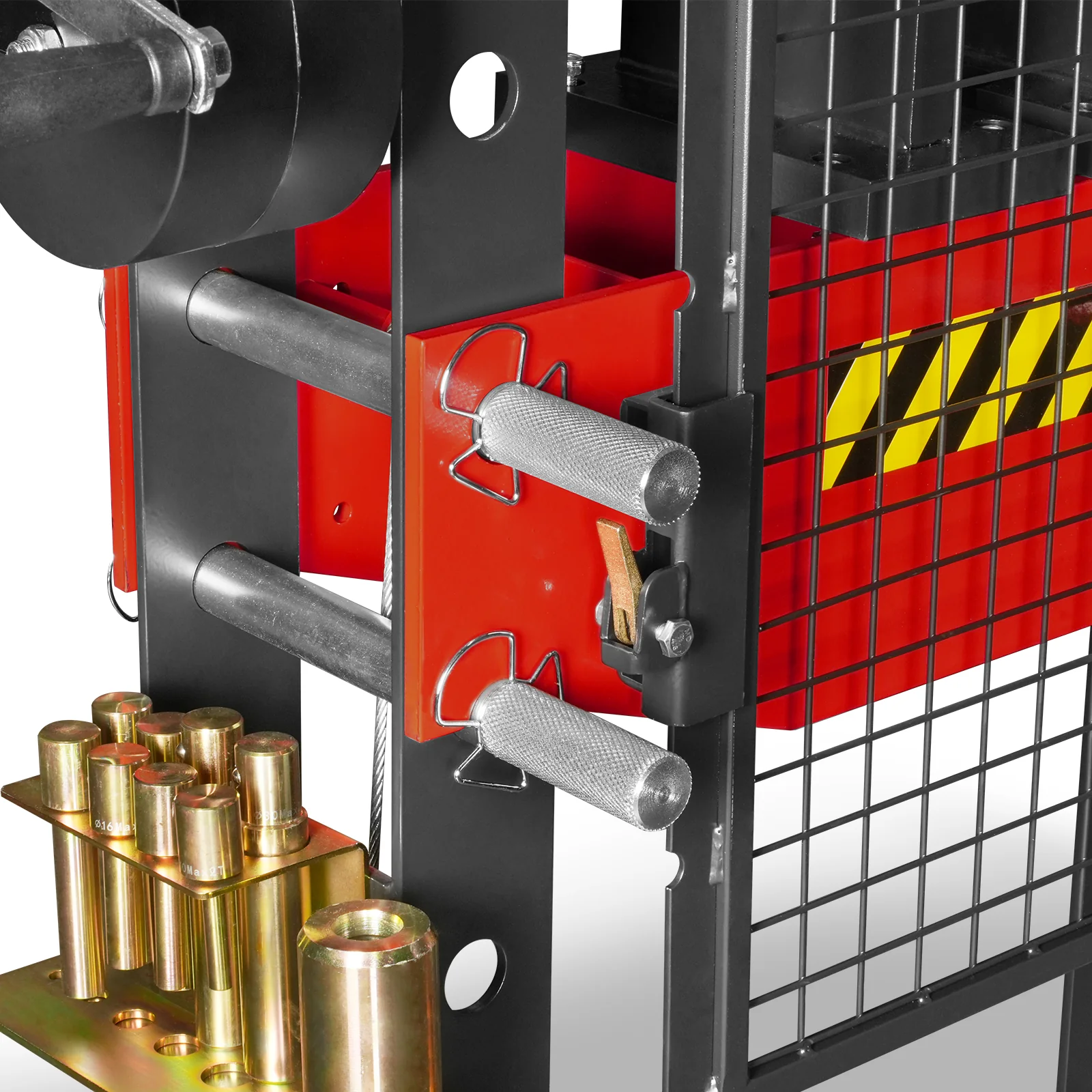 30 Ton H-Frame Air/Hydraulic Shop Press with Hand Winch & Press Pin Kit, Fully Welded Steel Frame, Safety Guard, Foot Pedal Control, HSP30 - Image 17