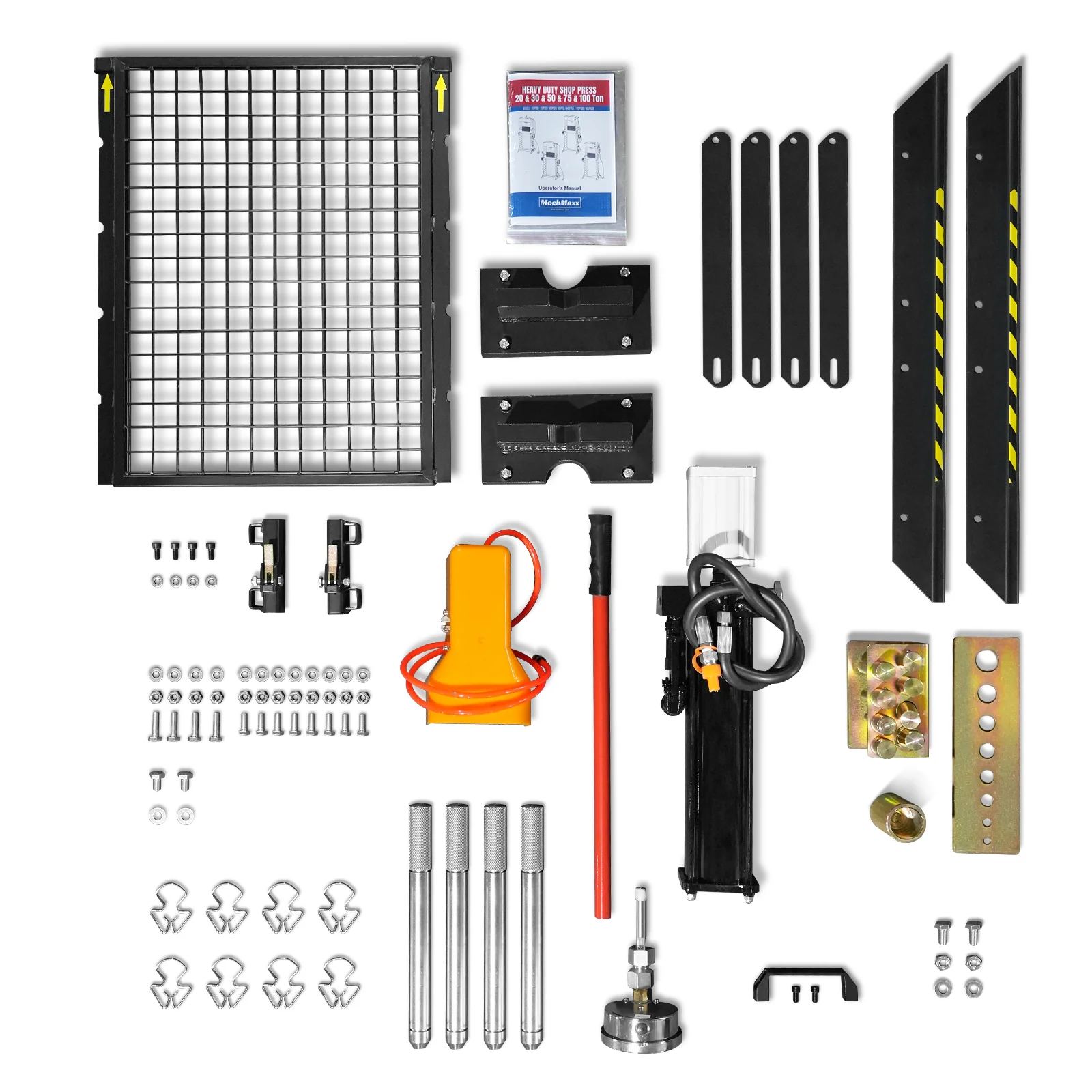 30 Ton H-Frame Air/Hydraulic Shop Press with Hand Winch & Press Pin Kit, Fully Welded Steel Frame, Safety Guard, Foot Pedal Control, HSP30 - Image 23