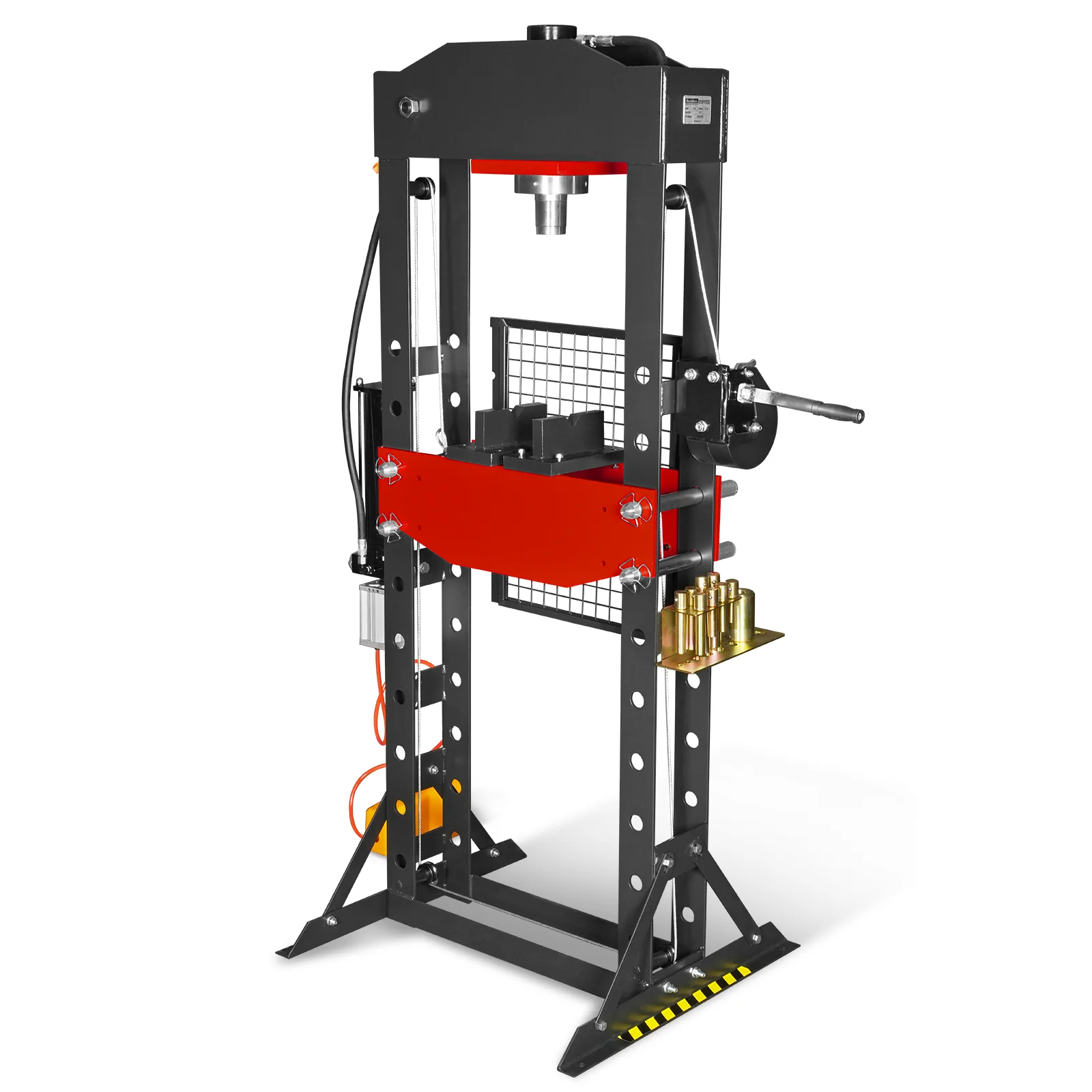 30 Ton H-Frame Air/Hydraulic Shop Press with Hand Winch & Press Pin Kit, Fully Welded Steel Frame, Safety Guard, Foot Pedal Control, HSP30 - Image 27