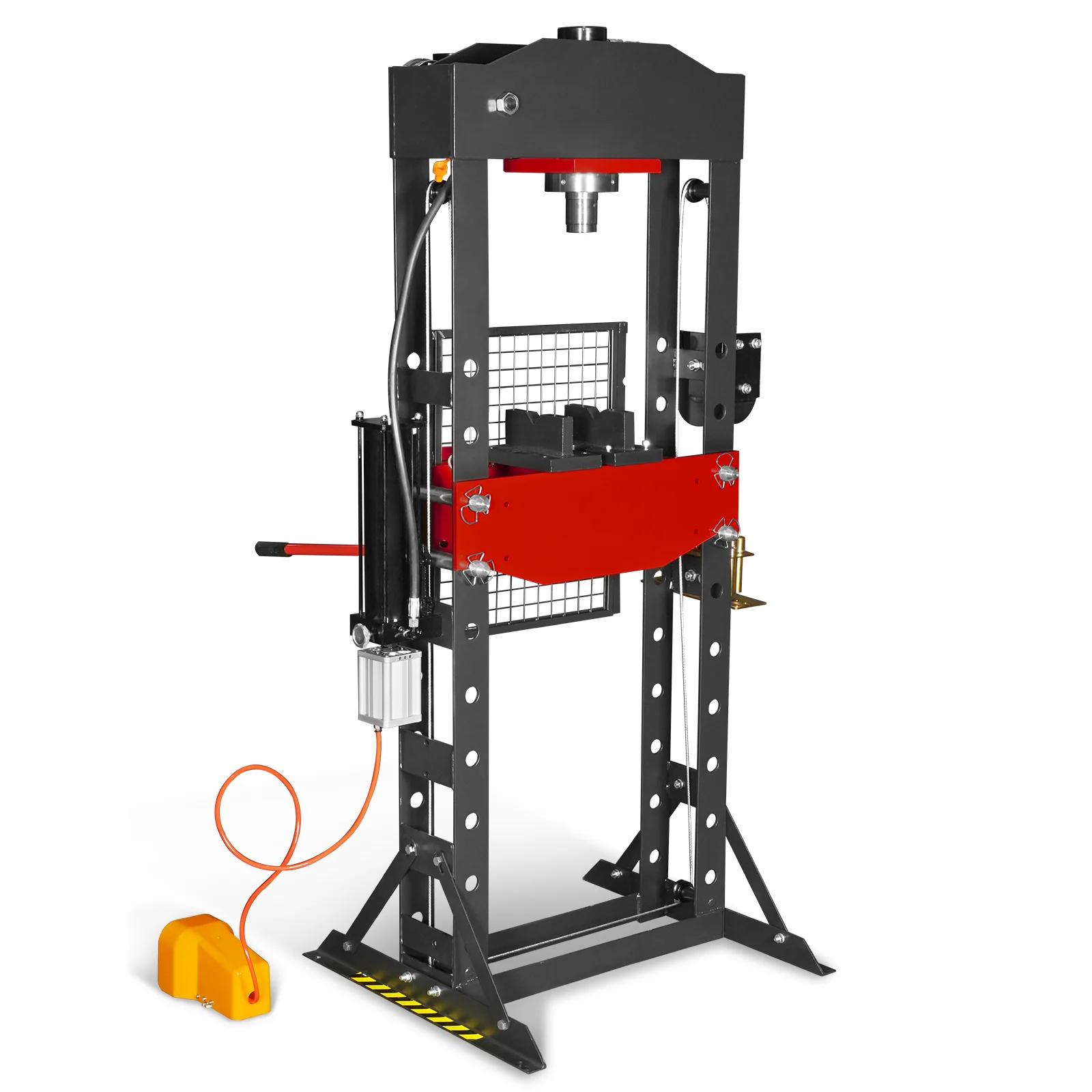 30 Ton H-Frame Air/Hydraulic Shop Press with Hand Winch & Press Pin Kit, Fully Welded Steel Frame, Safety Guard, Foot Pedal Control, HSP30 - Image 29
