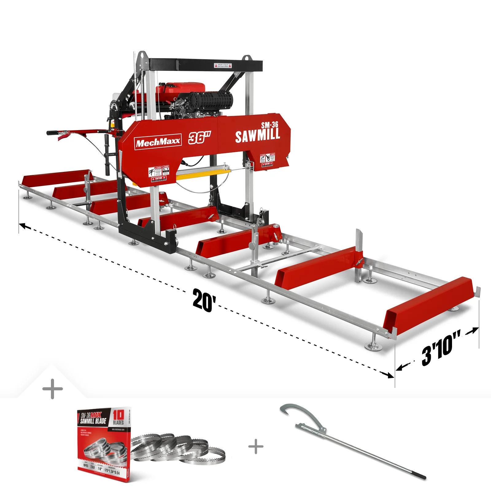 36" MAX Portable Sawmill & 8" Wood Chipper Combo - Image 2