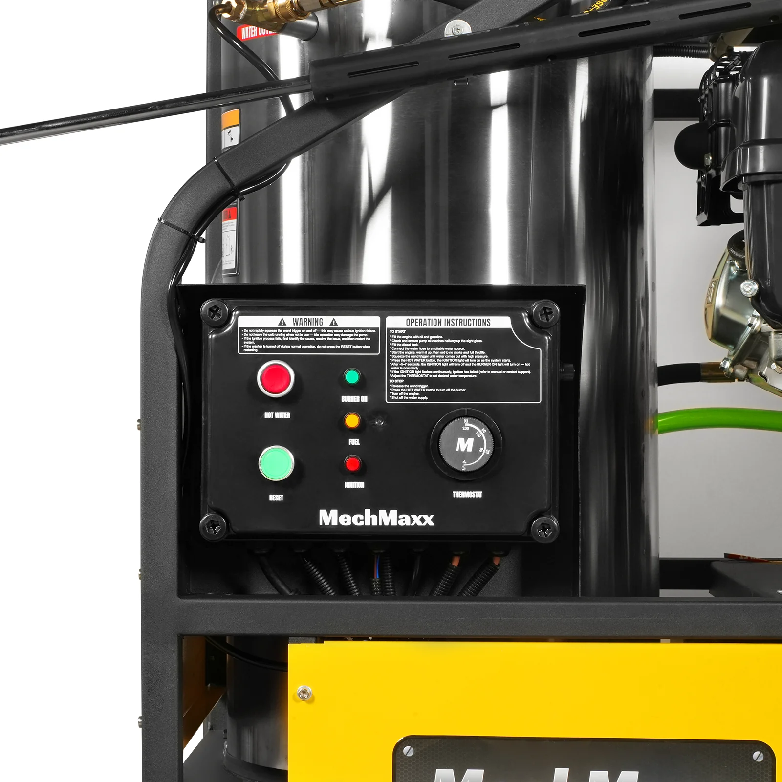 4000 PSI 4 GPM 15 HP ZONSEN E-Start Gas Engine Hot Water Pressure Washer Skid Mounted with 245 Gal Tank,  HPW40DBT - Image 9